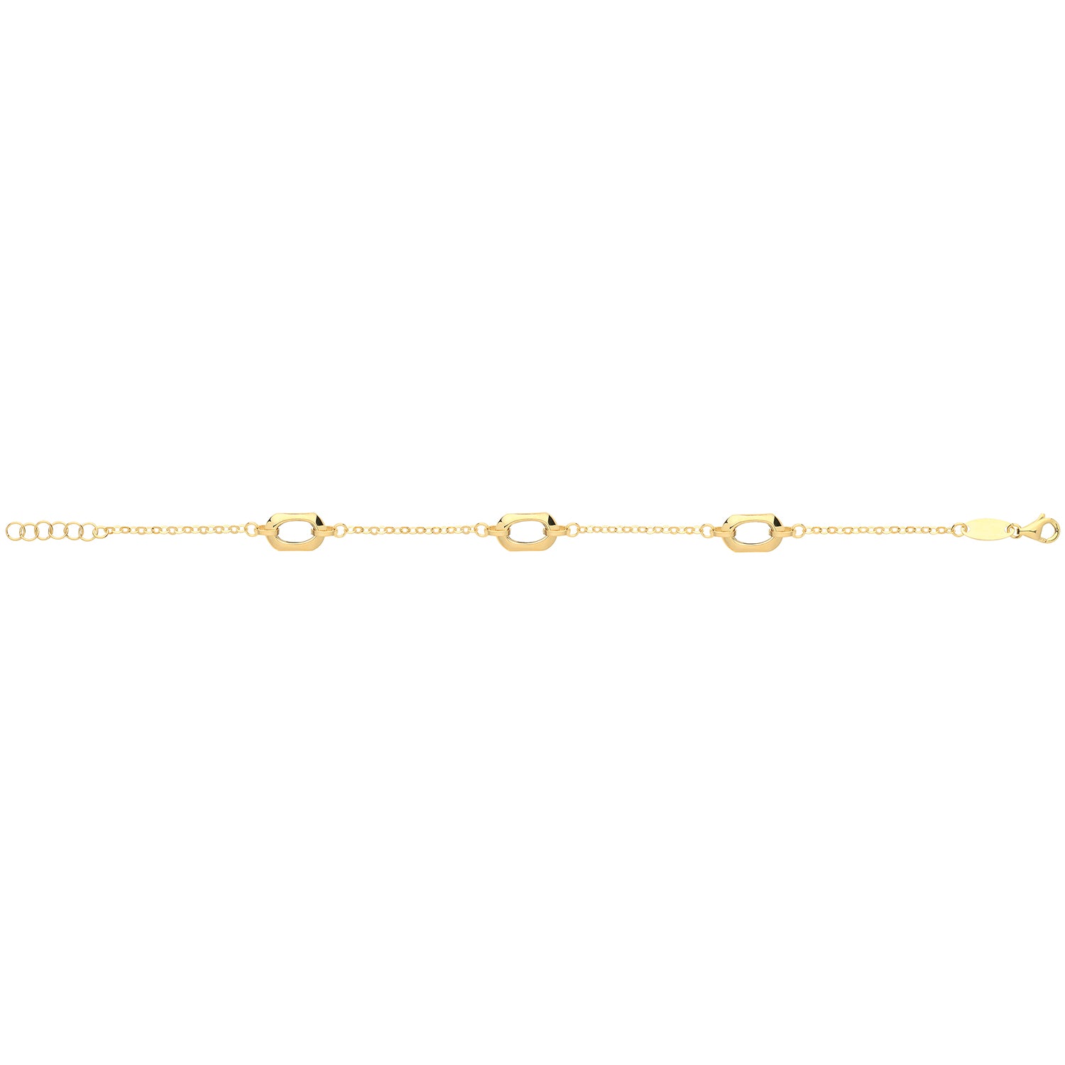 9CT GOLD HEXAGON BRACELET