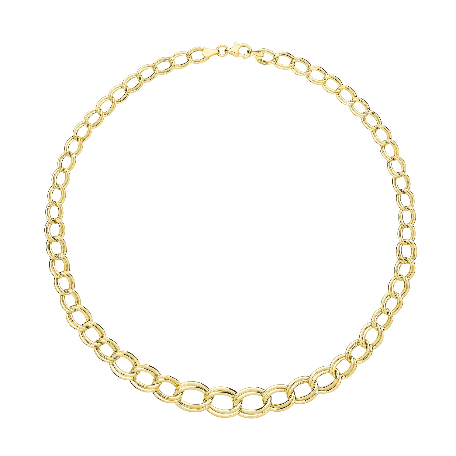 9CT GOLD OVAL OPEN DOUBLE LINK NECKLET