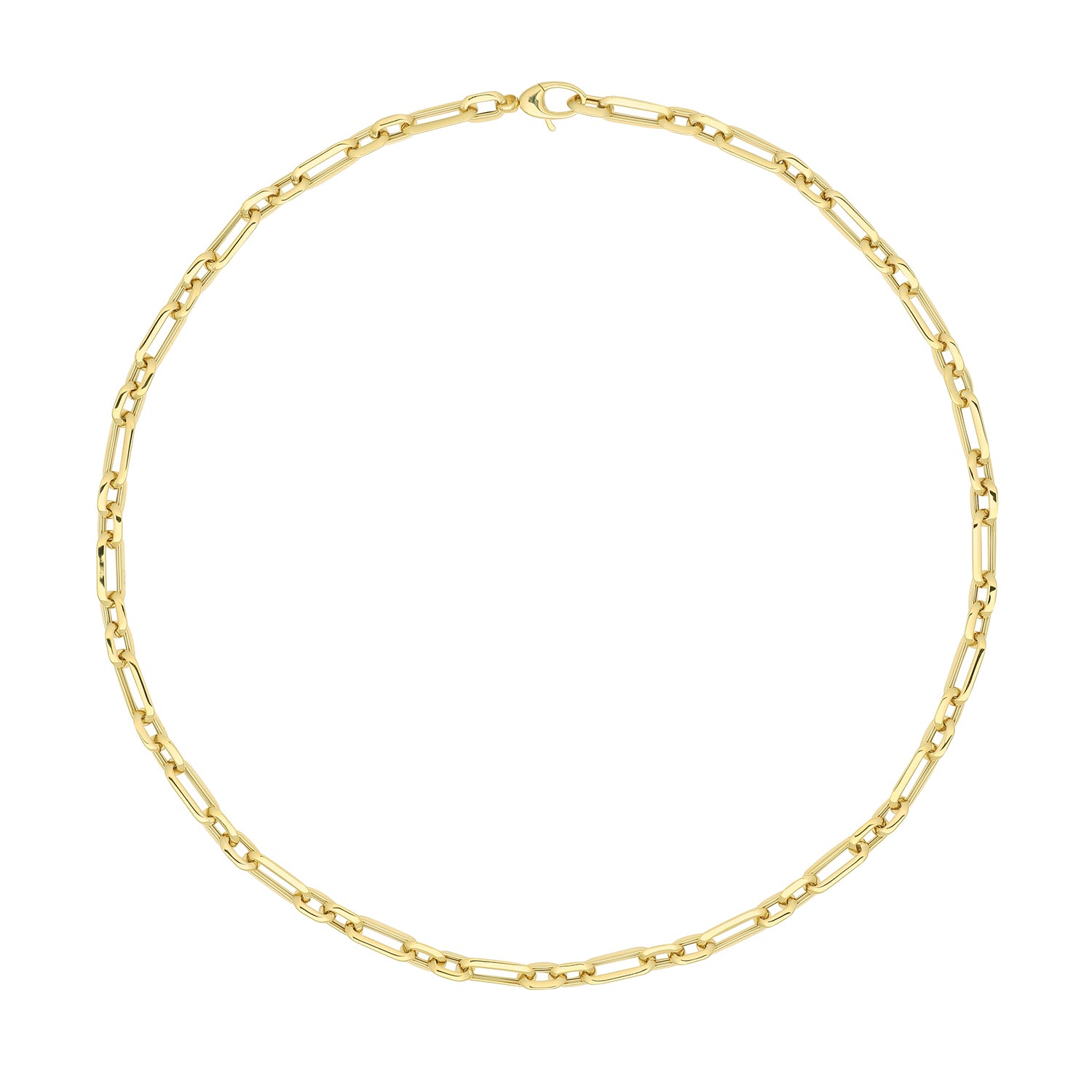 9CT GOLD OVAL LINKED FANCY NECKLET