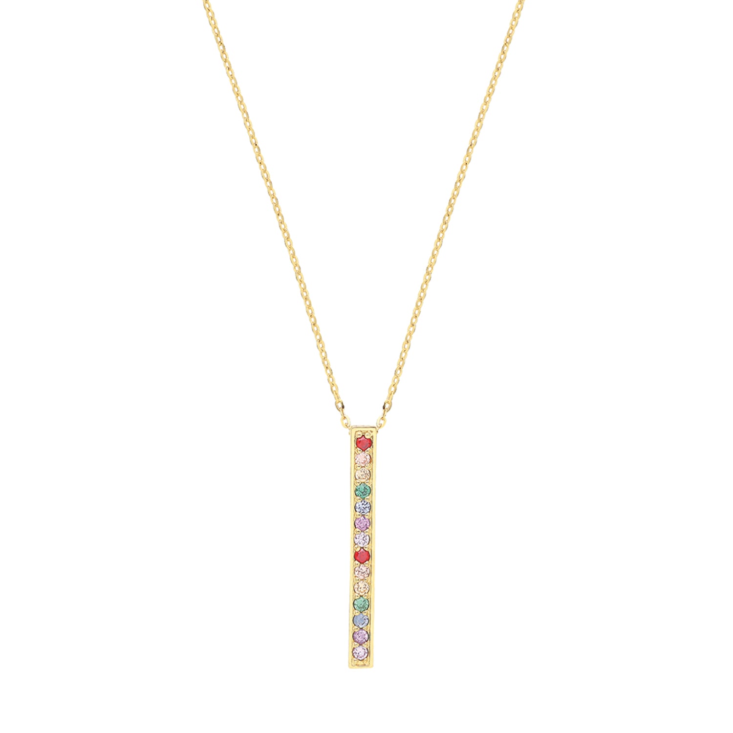 9CT GOLD RAINBOW BAR NECKLET