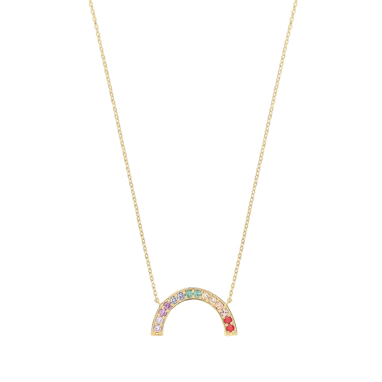 9CT GOLD LARGE RAINBOW NECKLET