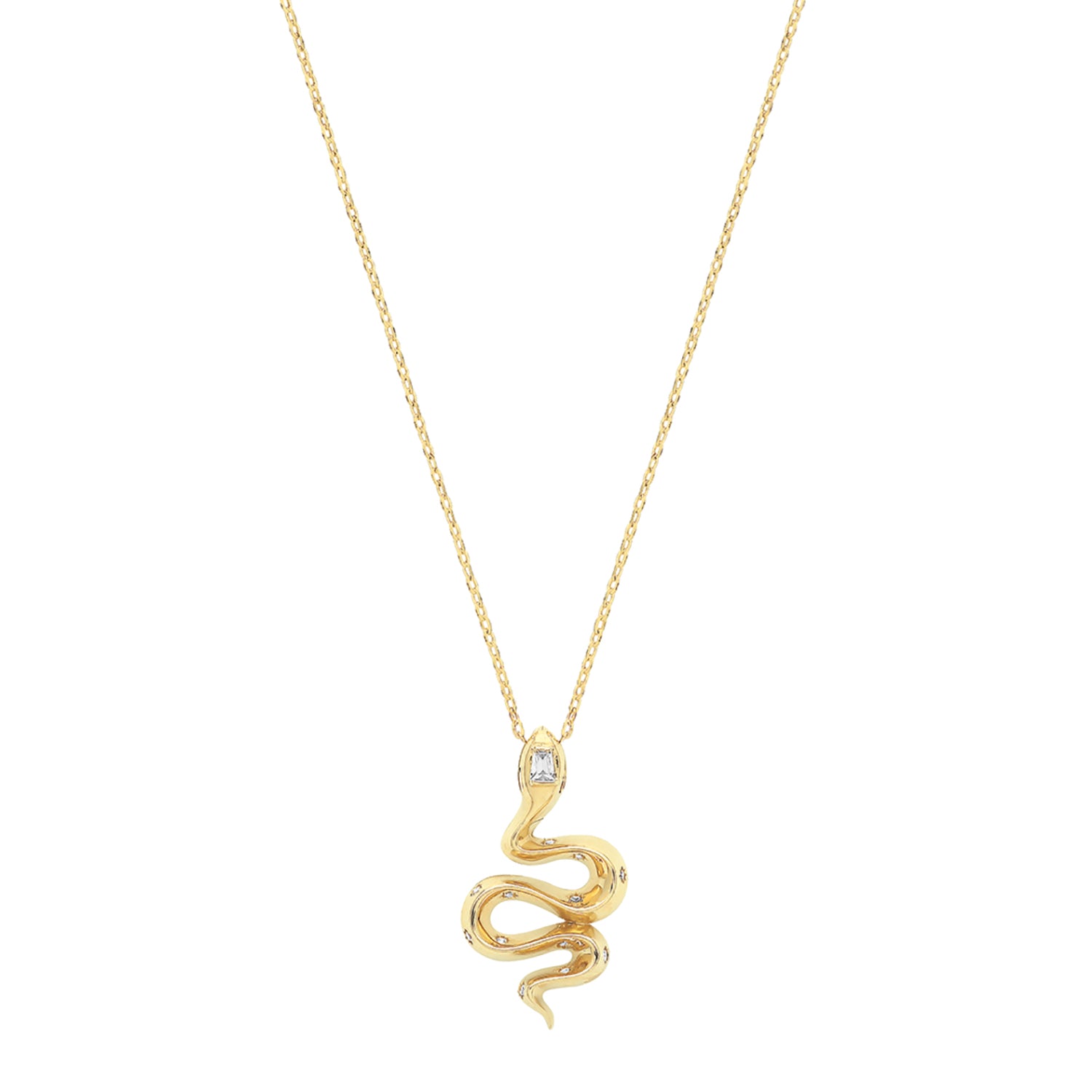 9CT GOLD SNAKE CHARM NECKLET