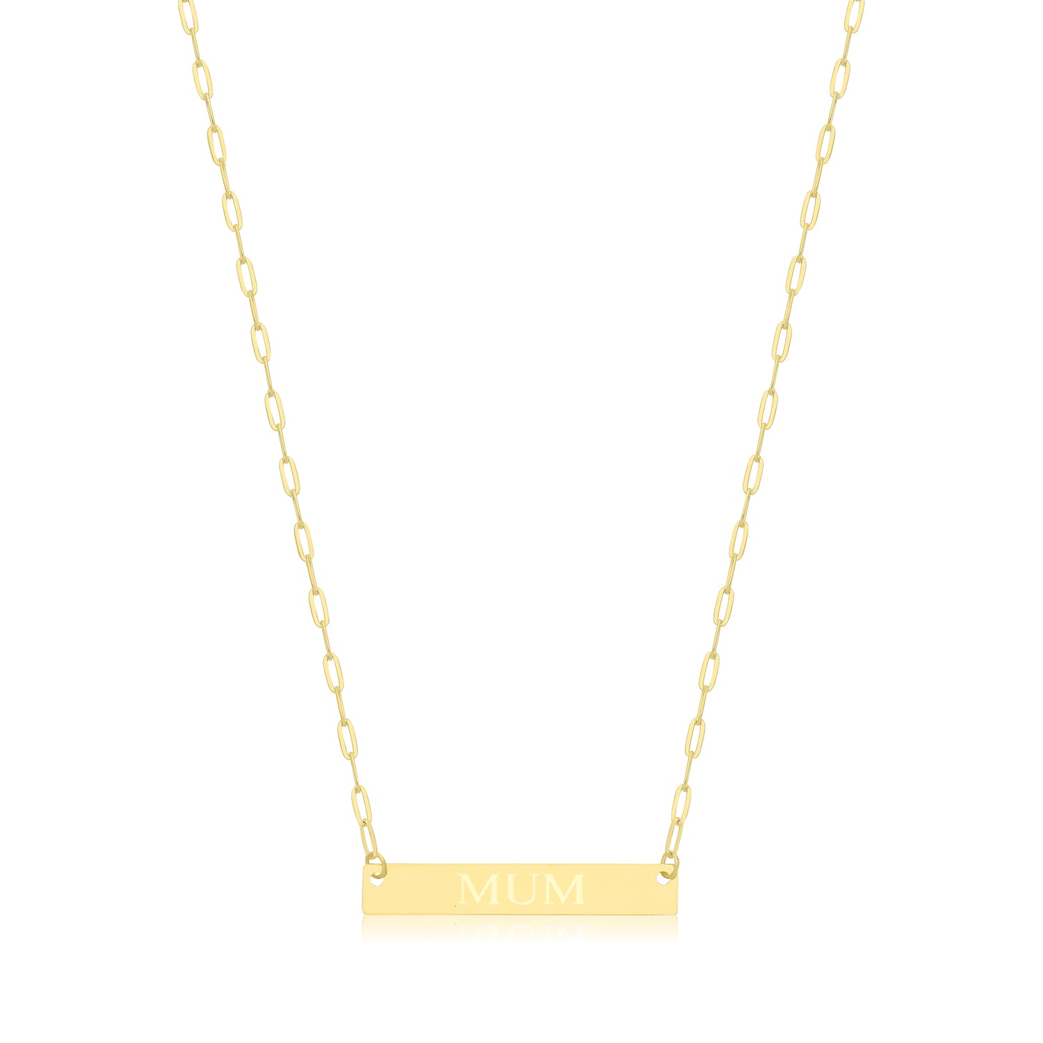 9CT GOLD PAPERCLIP CHAIN MUM NECKLET