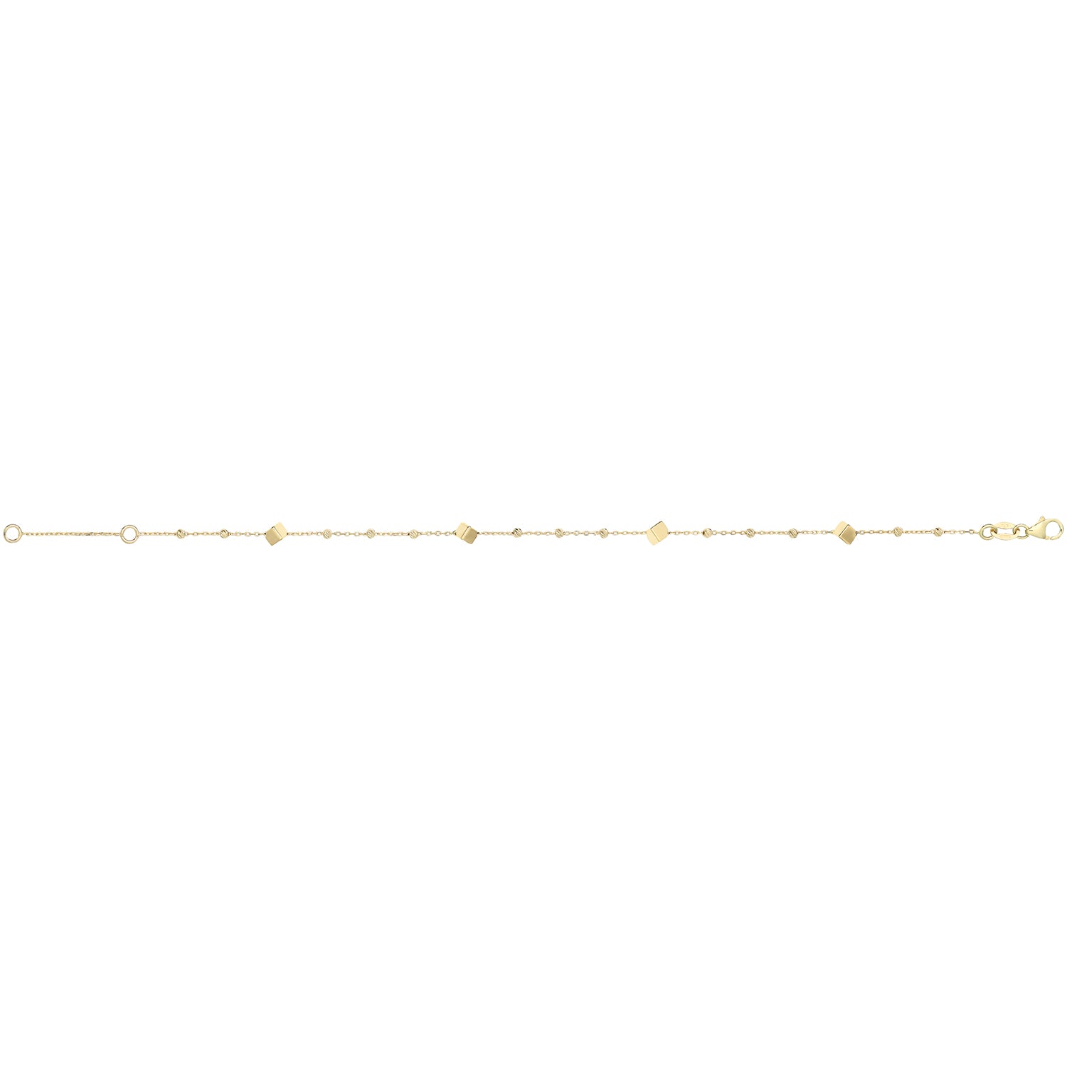 9CT GOLD CUBE BEAD BRACELET