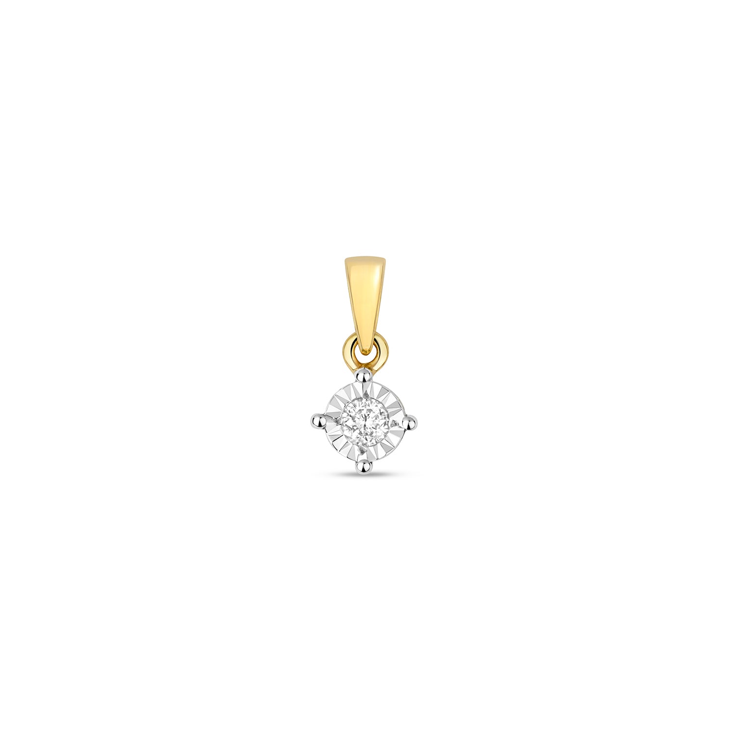 DIAMOND ILLUSION SET PENDANT IN 9CT GOLD