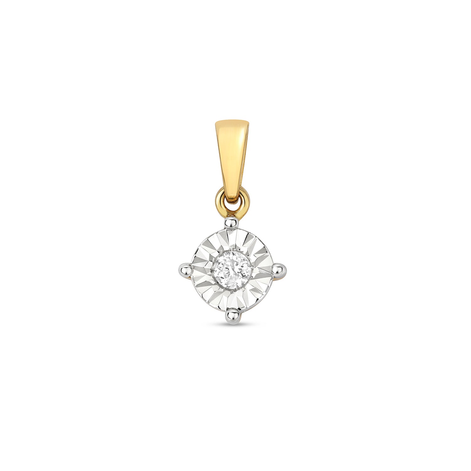 DIAMOND ILLUSION SET PENDANT IN 9CT GOLD