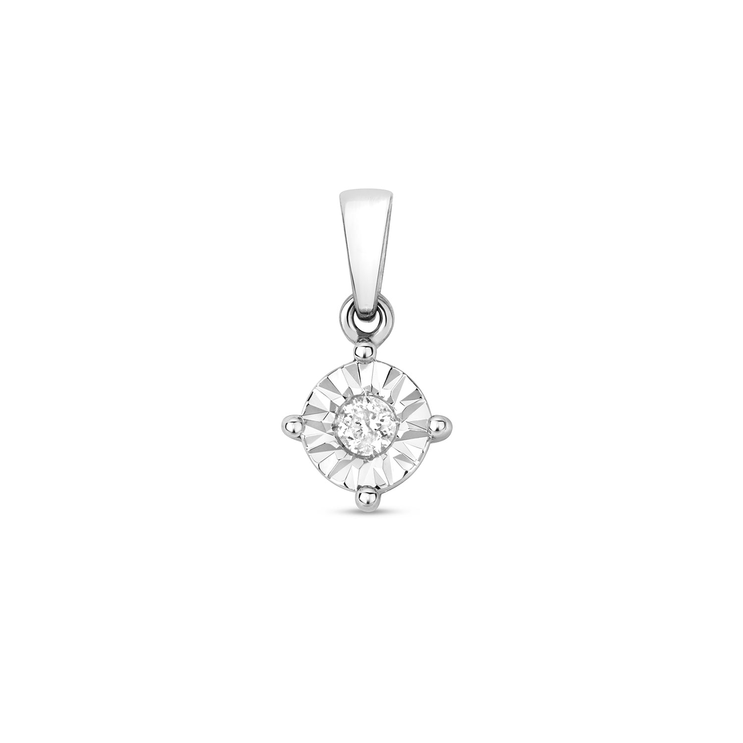 DIAMOND ILLUSION SET PENDANT IN 9CT WHITE GOLD