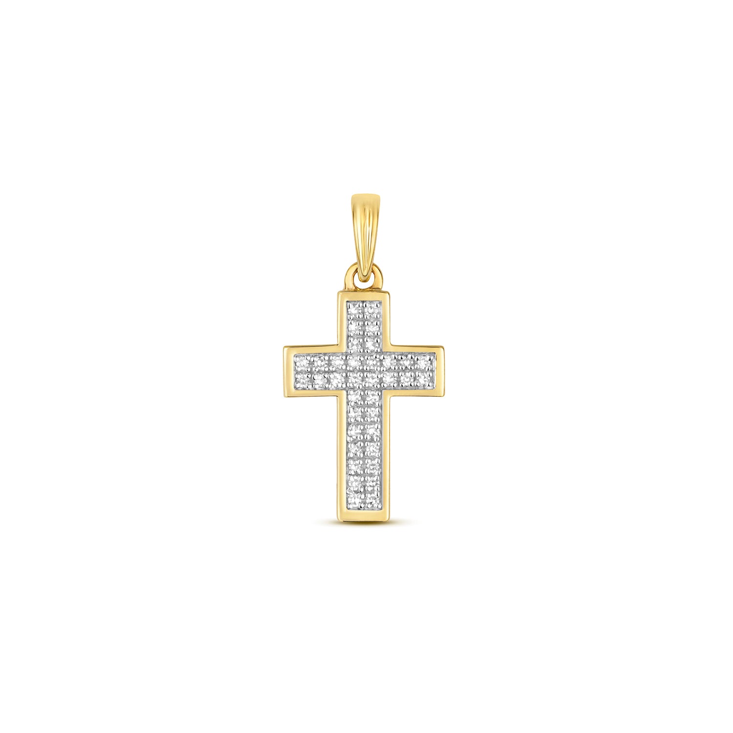 DIAMOND PAVE SET CROSS IN 9CT GOLD