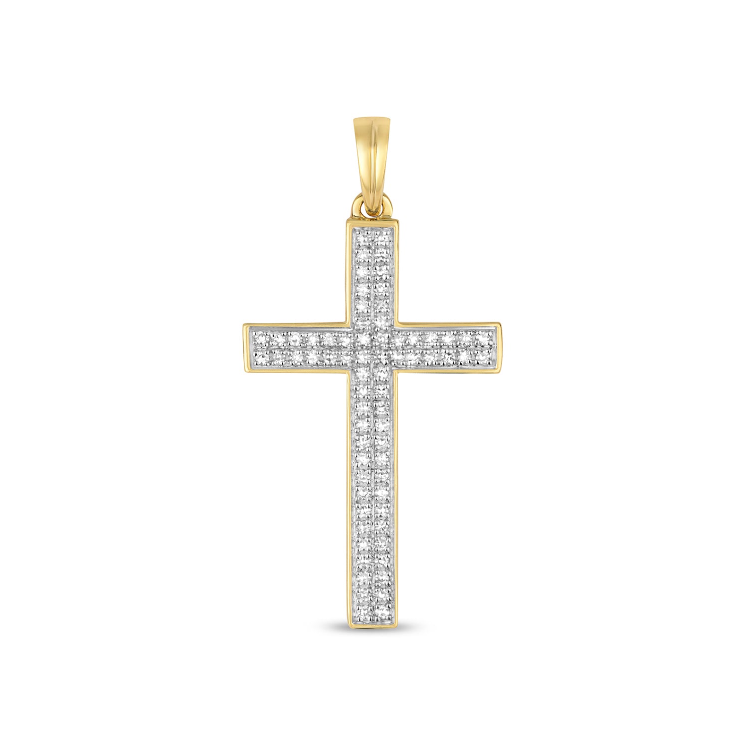 DIAMOND PAVE SET CROSS IN 9CT GOLD