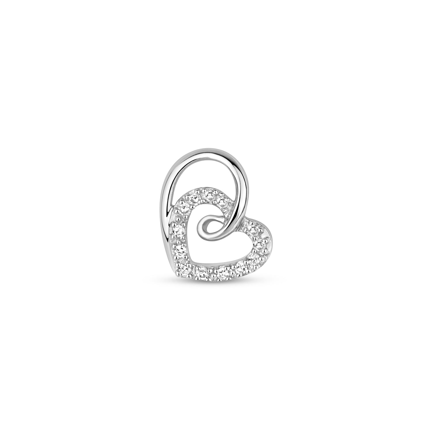 DIAMOND ENTWINED HEART PENDANT IN 9CT WHITE GOLD