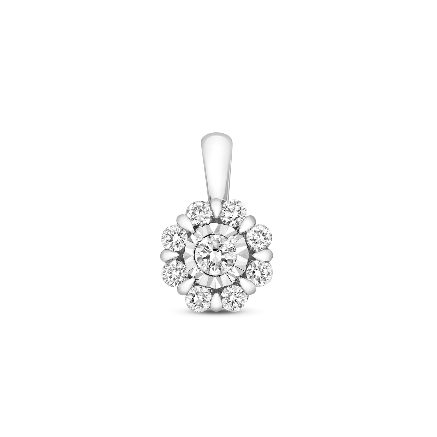 DIAMOND ILLUSION PENDANT IN 9CT WHITE GOLD