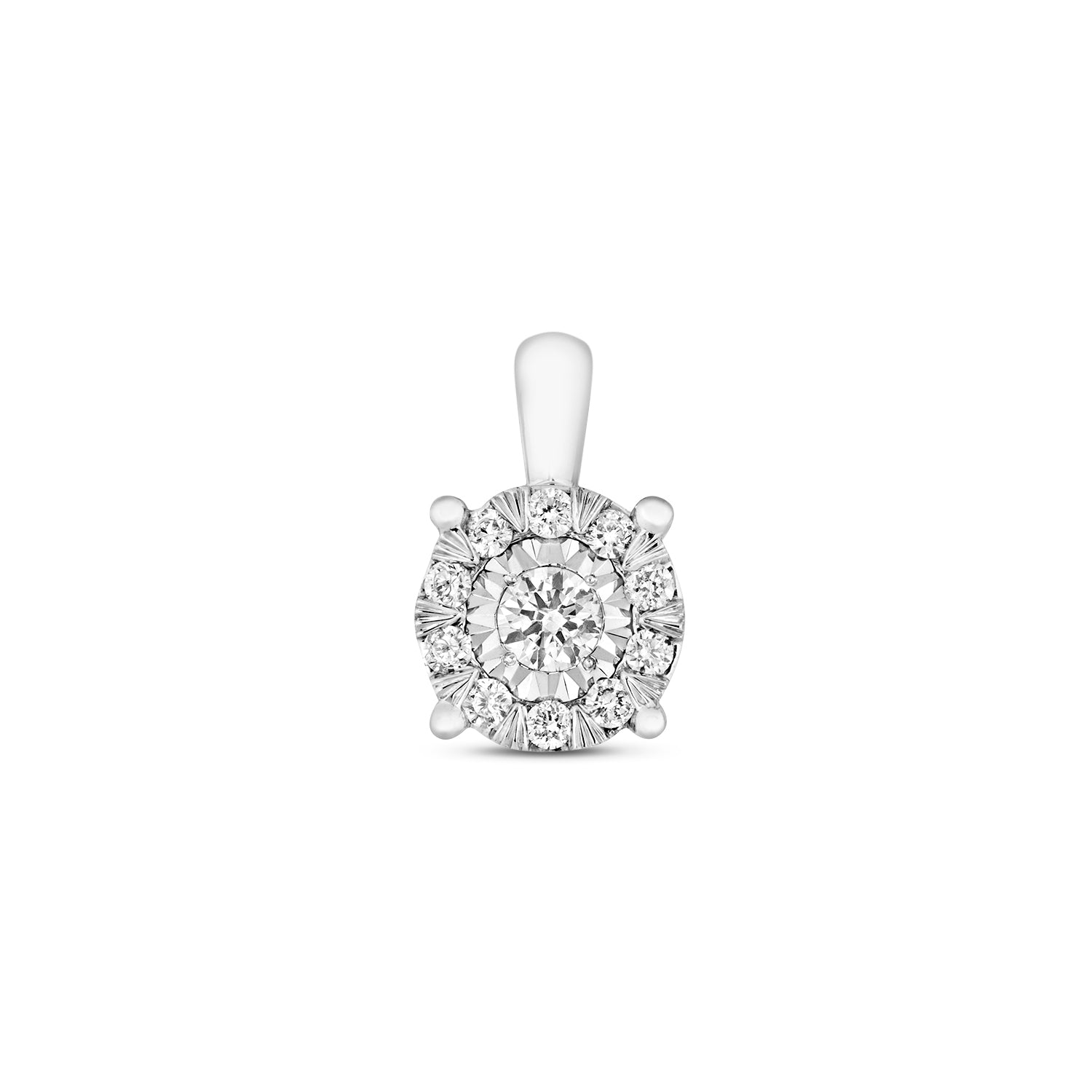 DIAMOND ILLUSION PENDANT IN 9CT WHITE GOLD