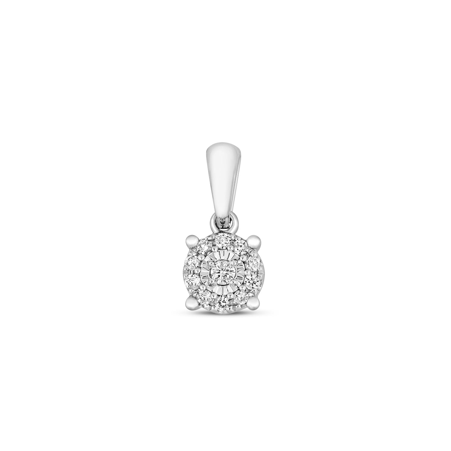 DIAMOND ILLUSION PENDANT IN 9CT WHITE GOLD