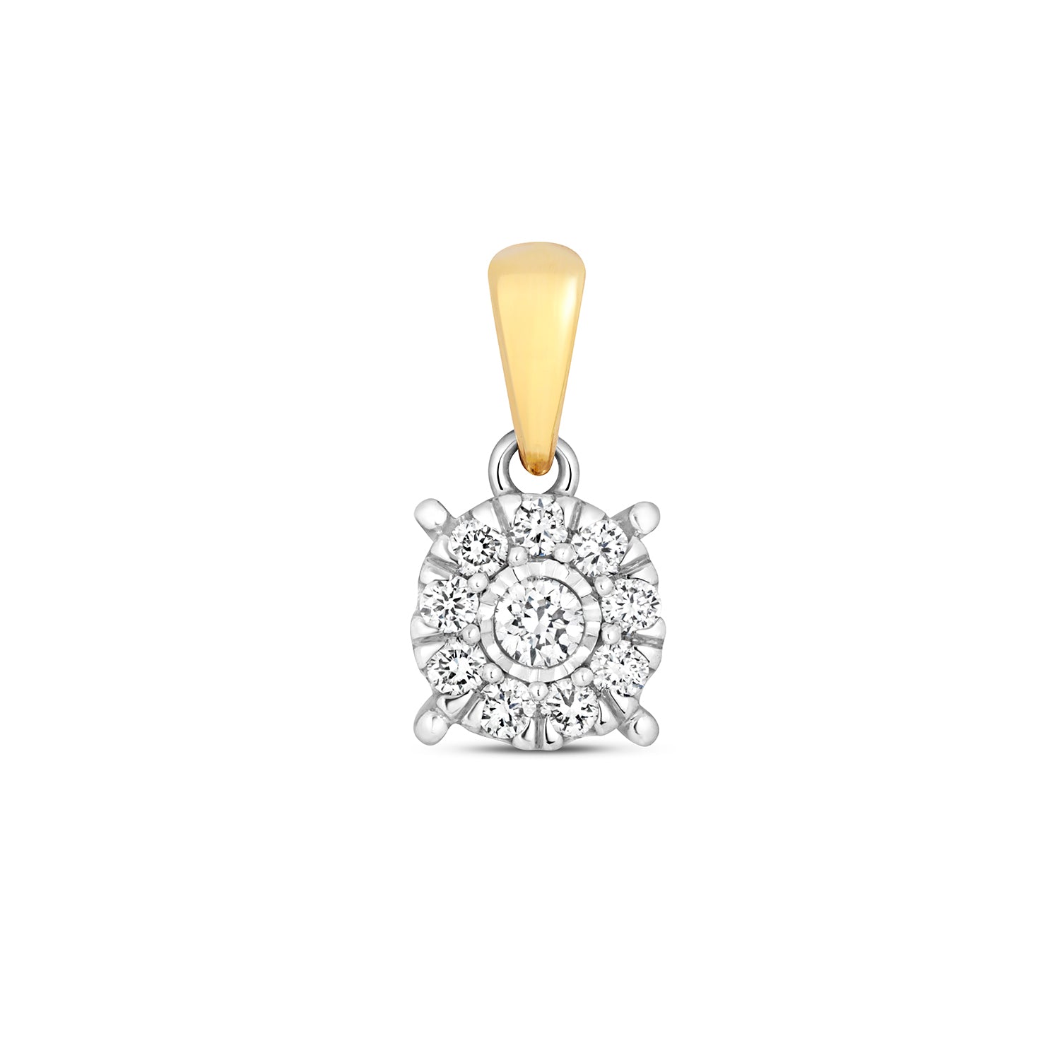 DIAMOND BRILLIANT ILLUSION PENDANT IN 9CT GOLD