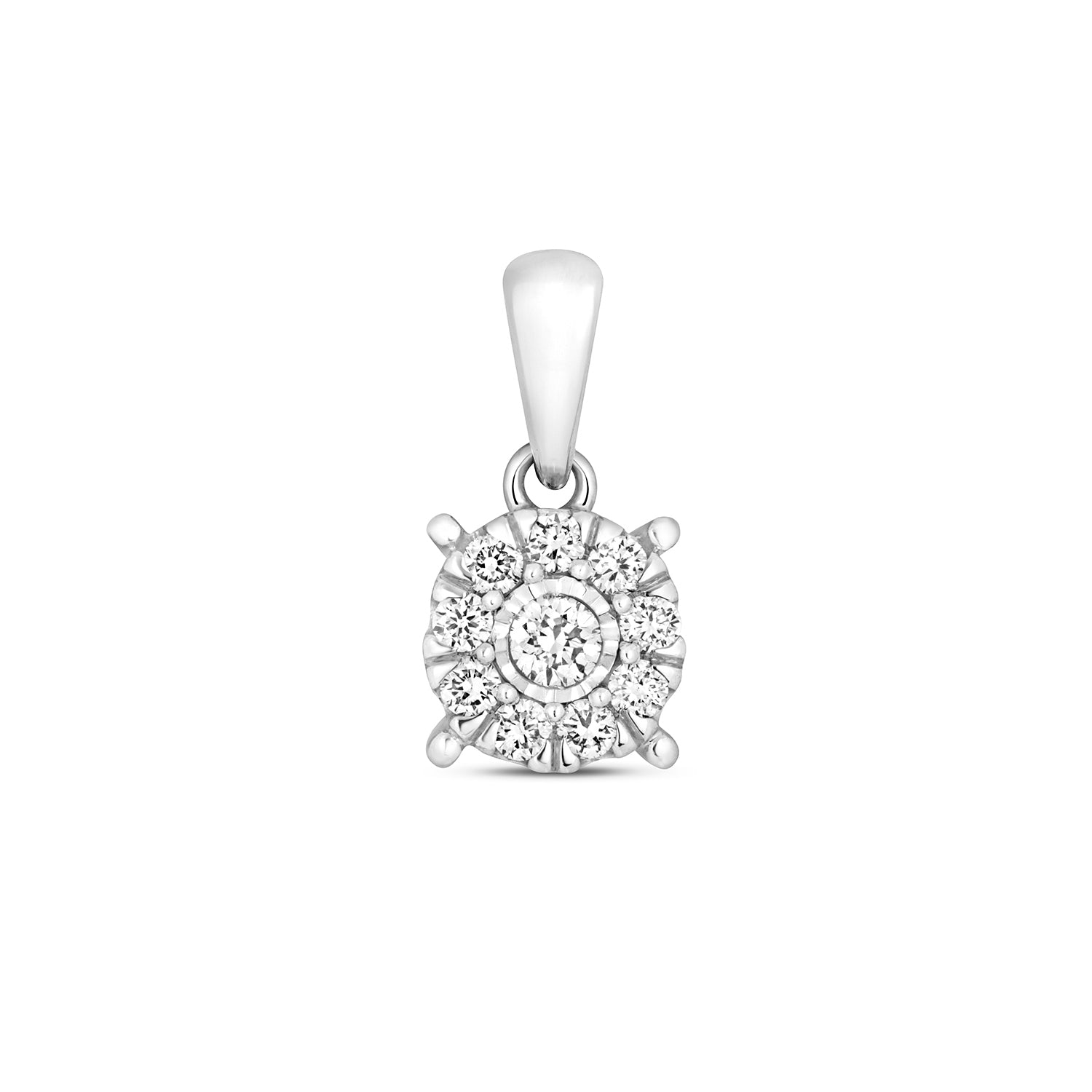 DIAMOND BRILLIANT ILLUSION PENDANT IN 9CT WHITE GOLD