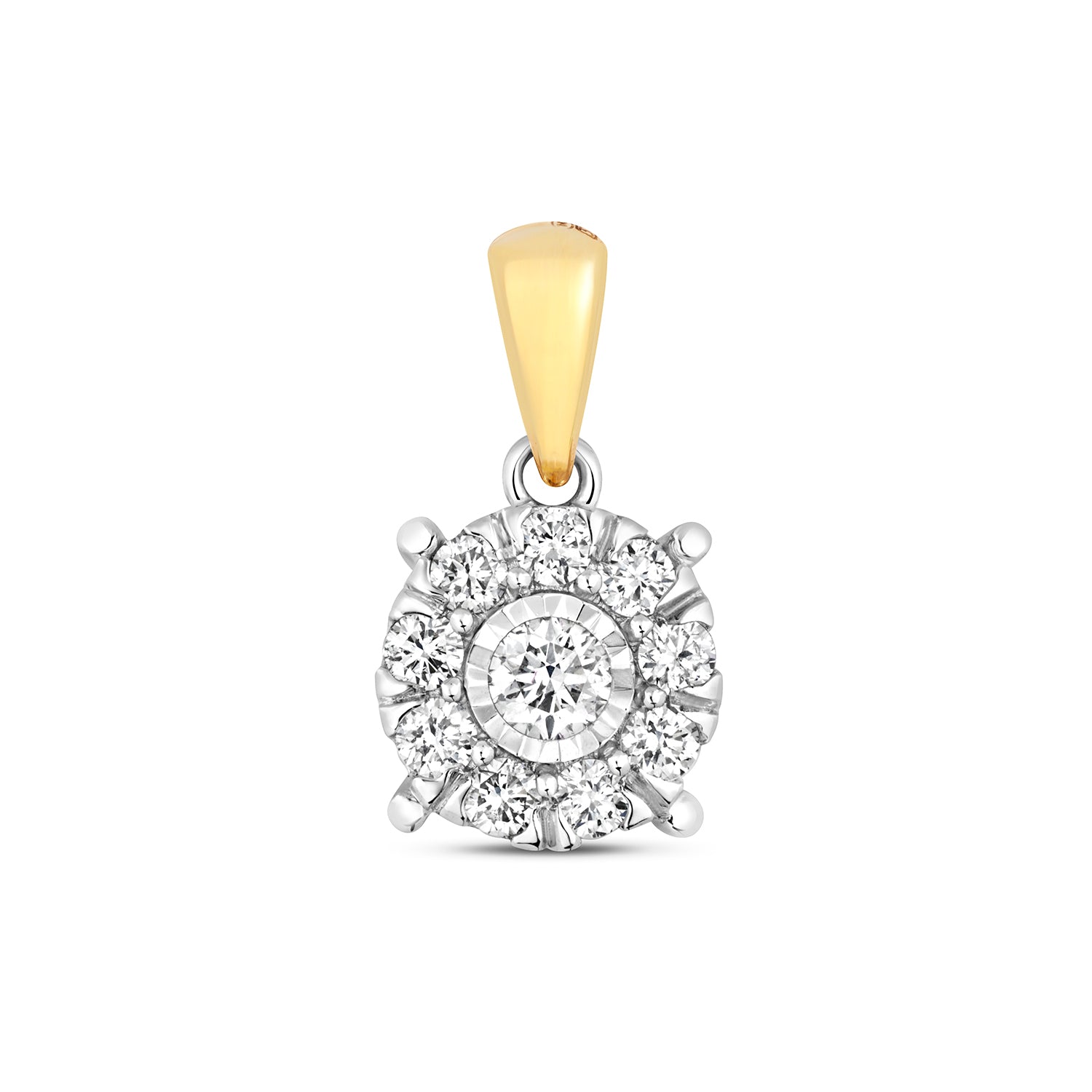 DIAMOND BRILLIANT ILLUSION PENDANT IN 9CT GOLD