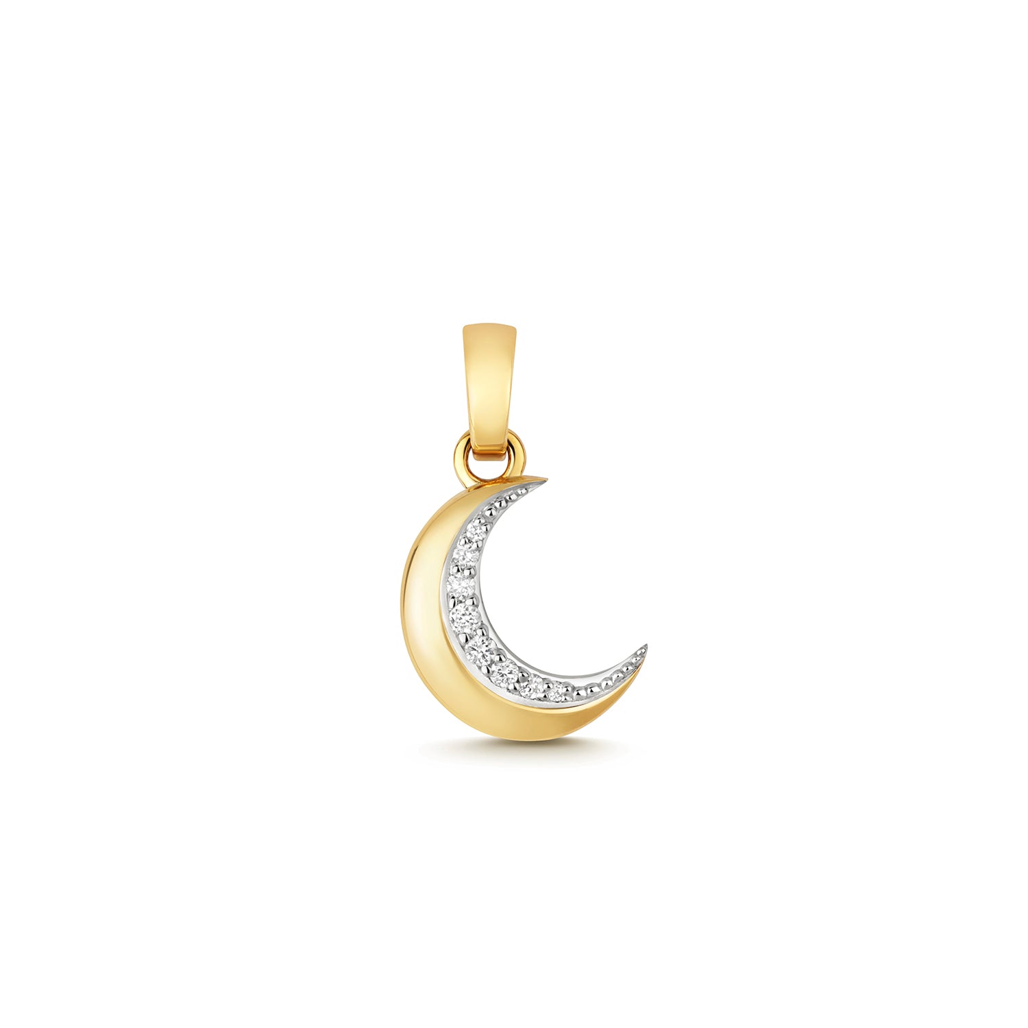 DIAMOND MOON PENDANT IN 9CT GOLD