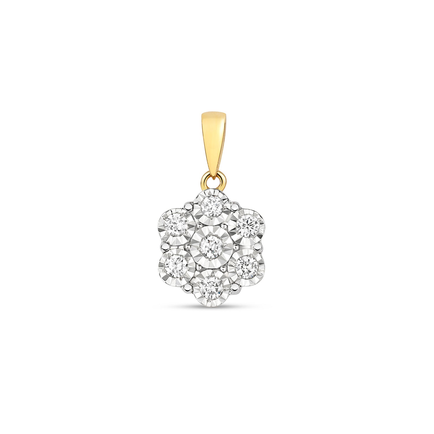 DIAMOND ILLUSION SET PENDANT IN 9CT GOLD