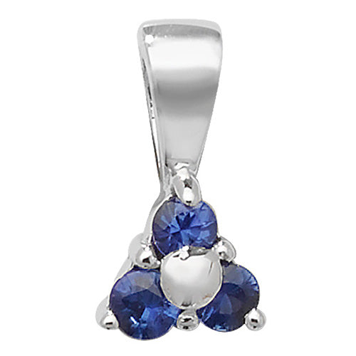 SAPPHIRE 3 STONE PENDANT IN 9CT WHITE GOLD