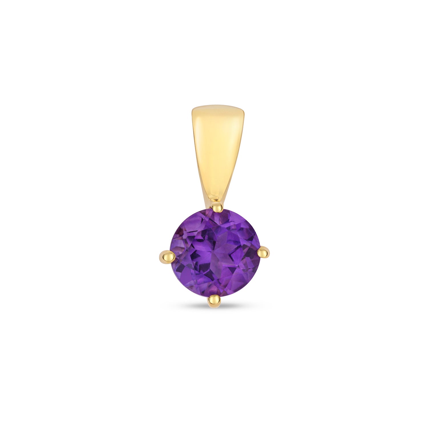 AMETHYST ROUND CLAW SET PENDANT IN 9CT GOLD