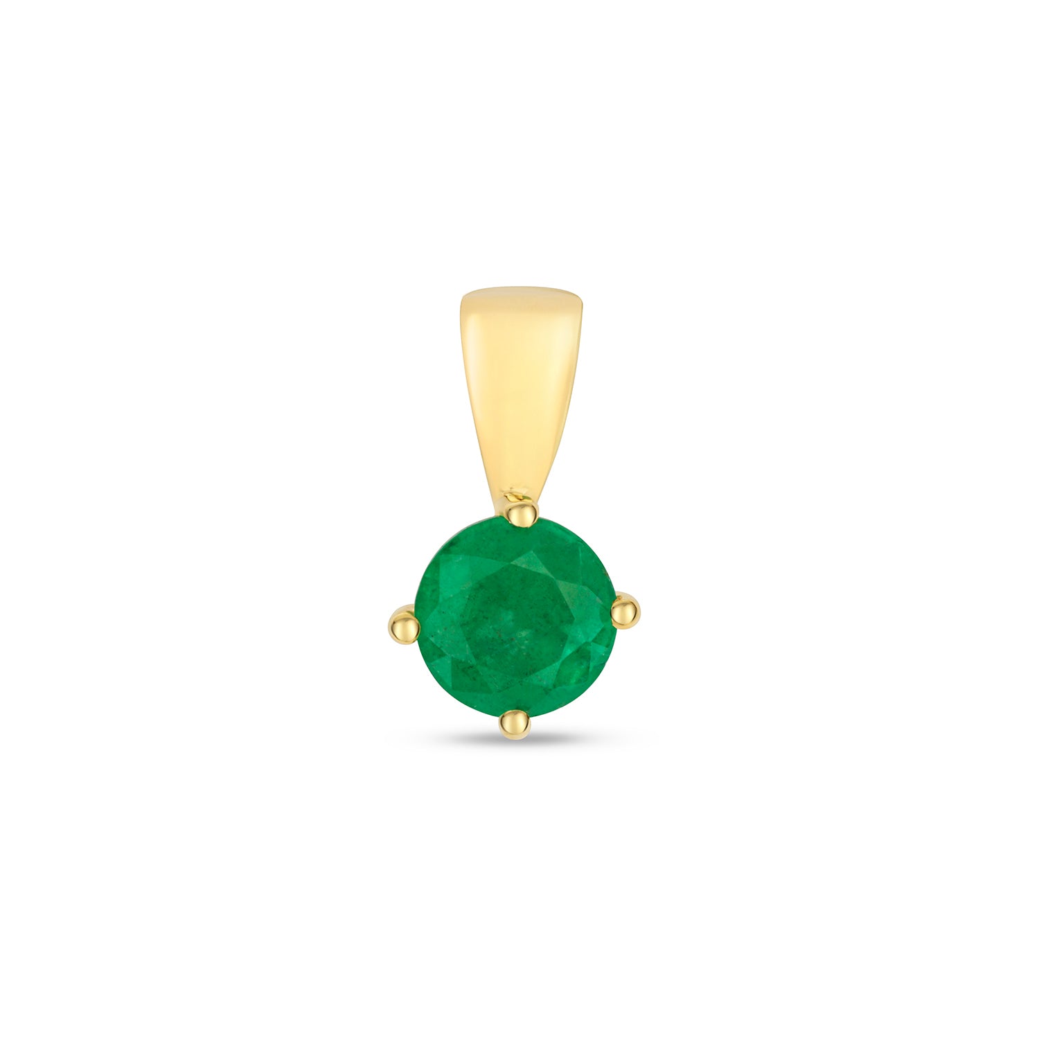 EMERALD ROUND CLAW SET PENDANT IN 9CT GOLD