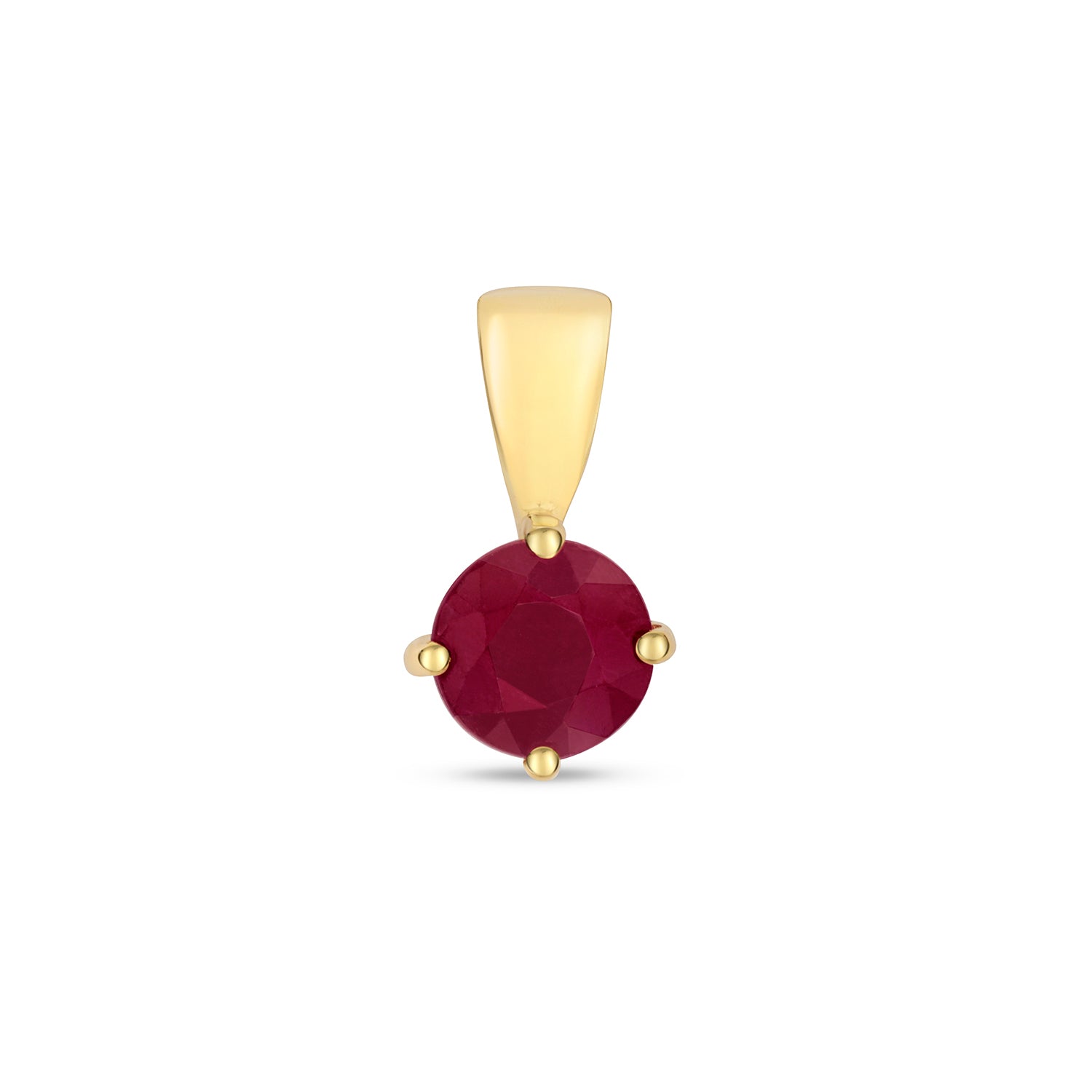 RUBY ROUND CLAW SET PENDANT IN 9CT GOLD