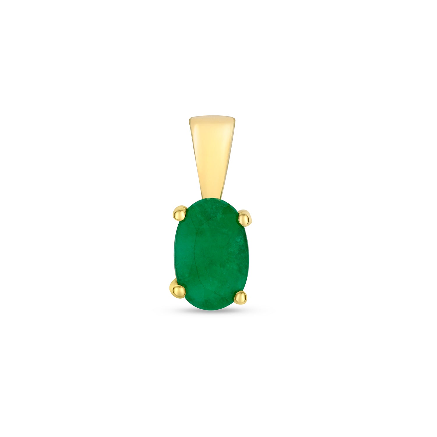 EMERALD OVAL CLAW SET PENDANT IN 9CT GOLD