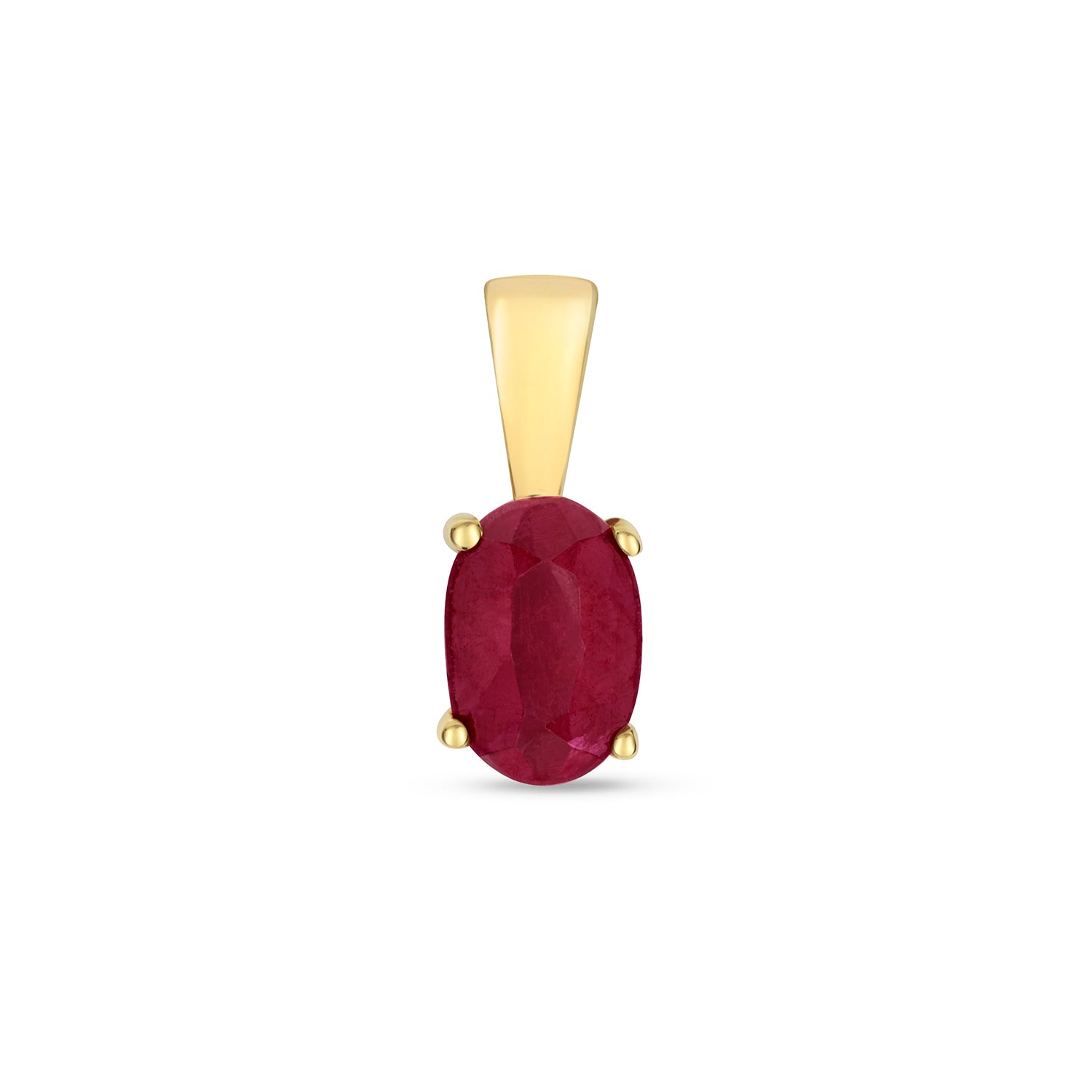 RUBY OVAL CLAW SET PENDANT IN 9CT GOLD