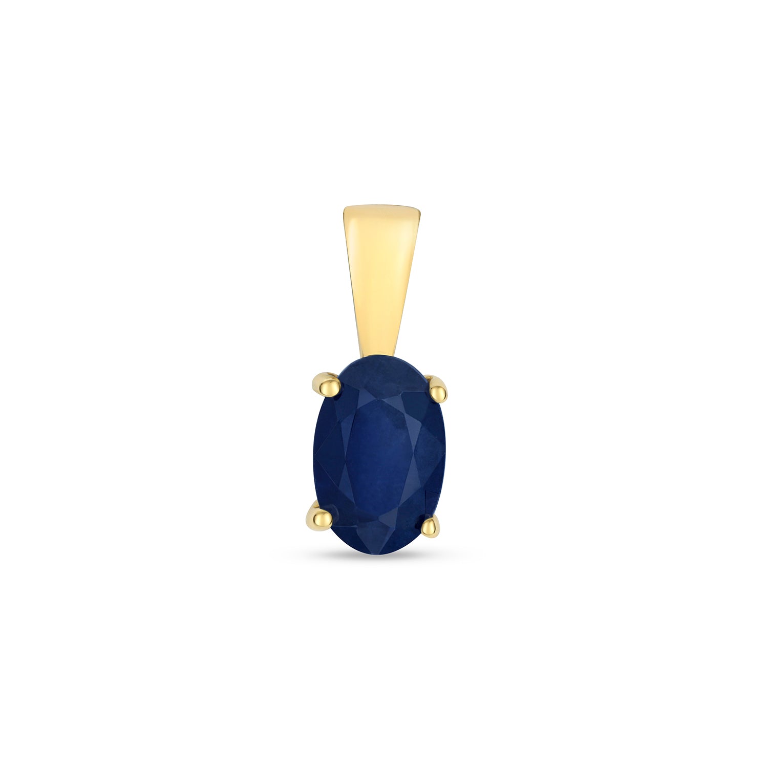 SAPPHIRE OVAL CLAW SET PENDANT IN 9CT GOLD