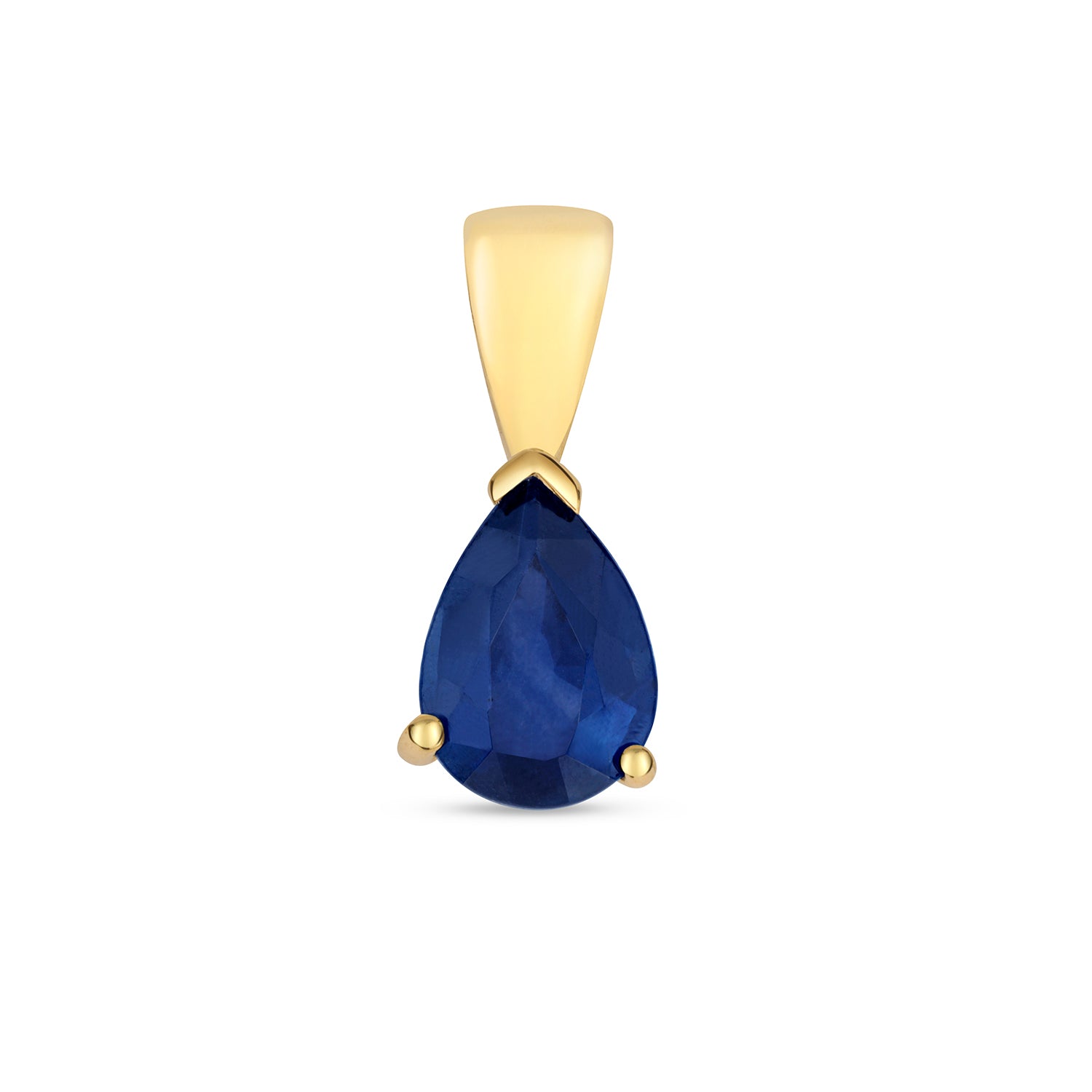 SAPPHIRE PEAR SHAPE CLAW SET PENDANT IN 9CT GOLD