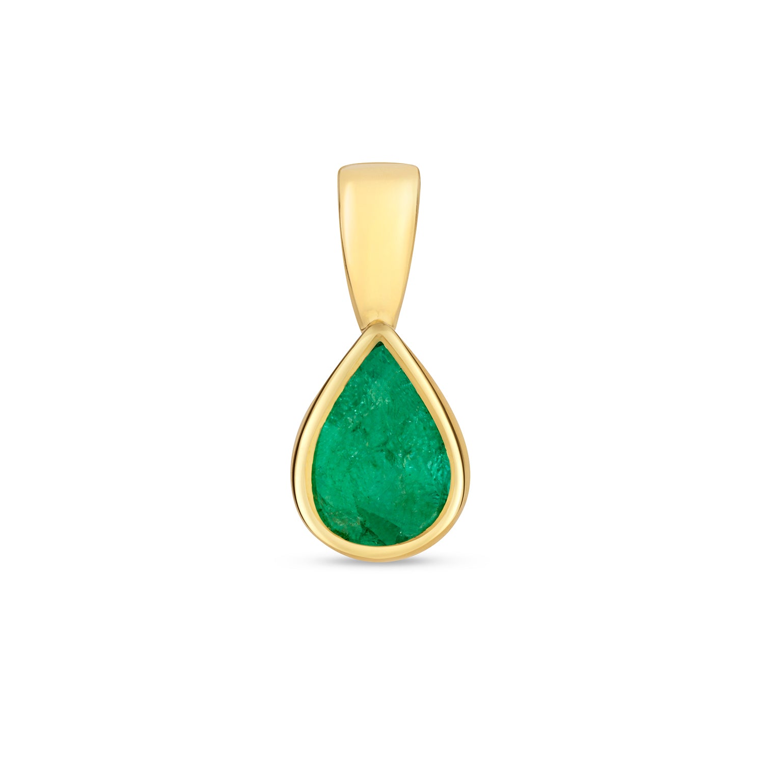 EMERALD PEAR SHAPE RUBOVER PENDANT IN 9CT GOLD