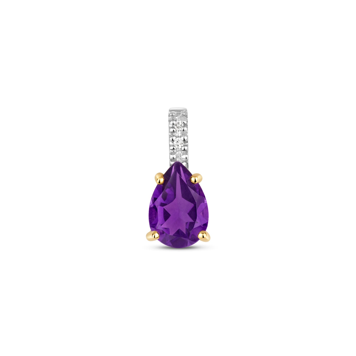 DIAMOND & AMETHYST PENDANT IN 9CT GOLD