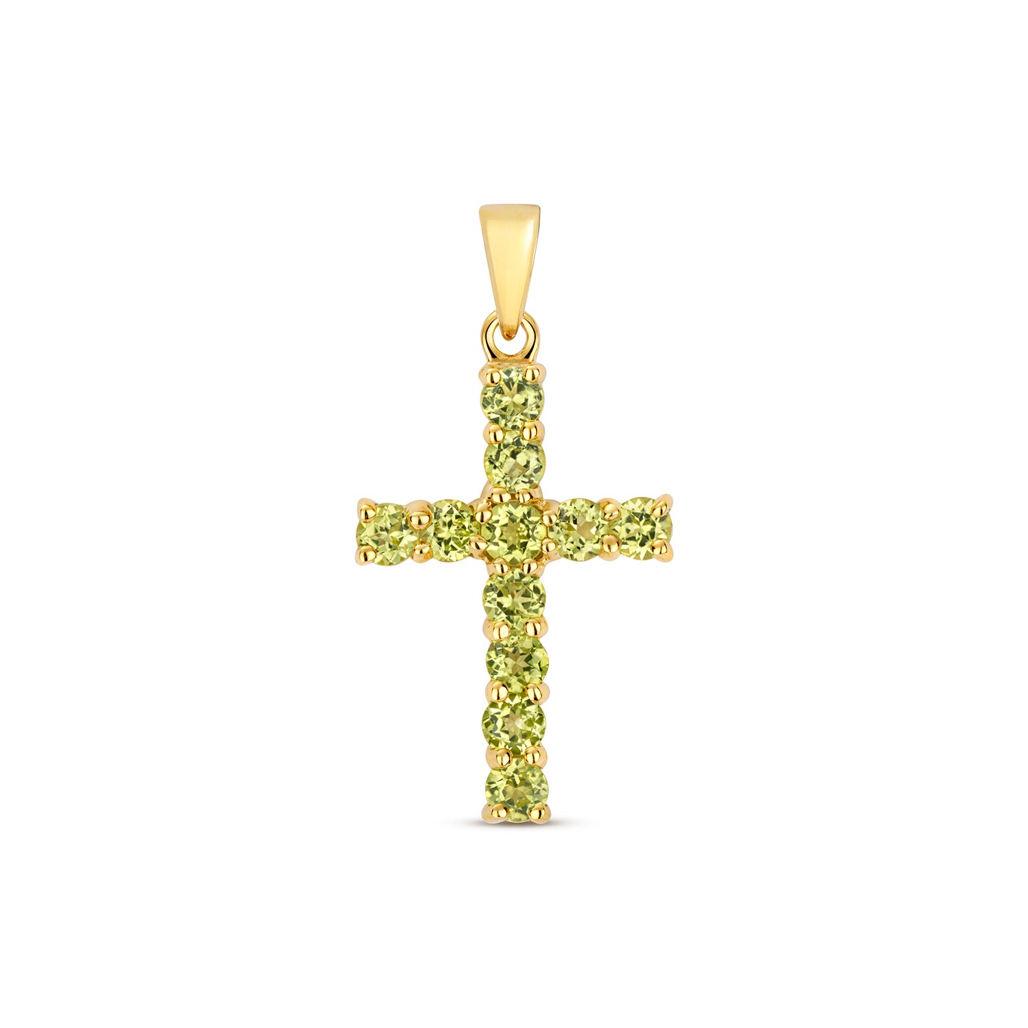 PERIDOT CROSS PENDANT IN 9CT GOLD