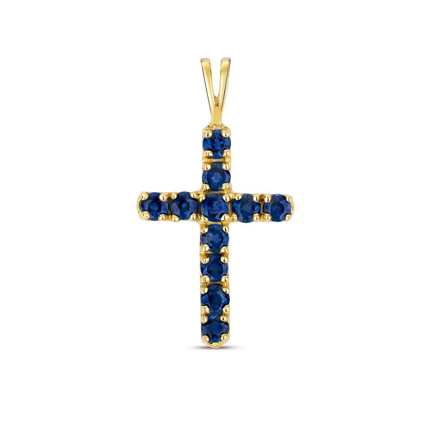 SAPPHIRE CROSS PENDANT IN 9CT GOLD