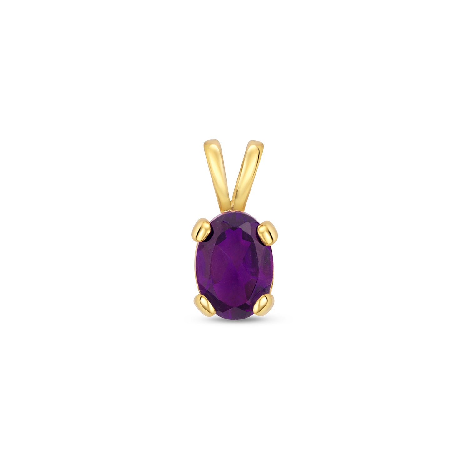 AMETHYST OVAL CLAW SET PENDANT IN 9CT GOLD