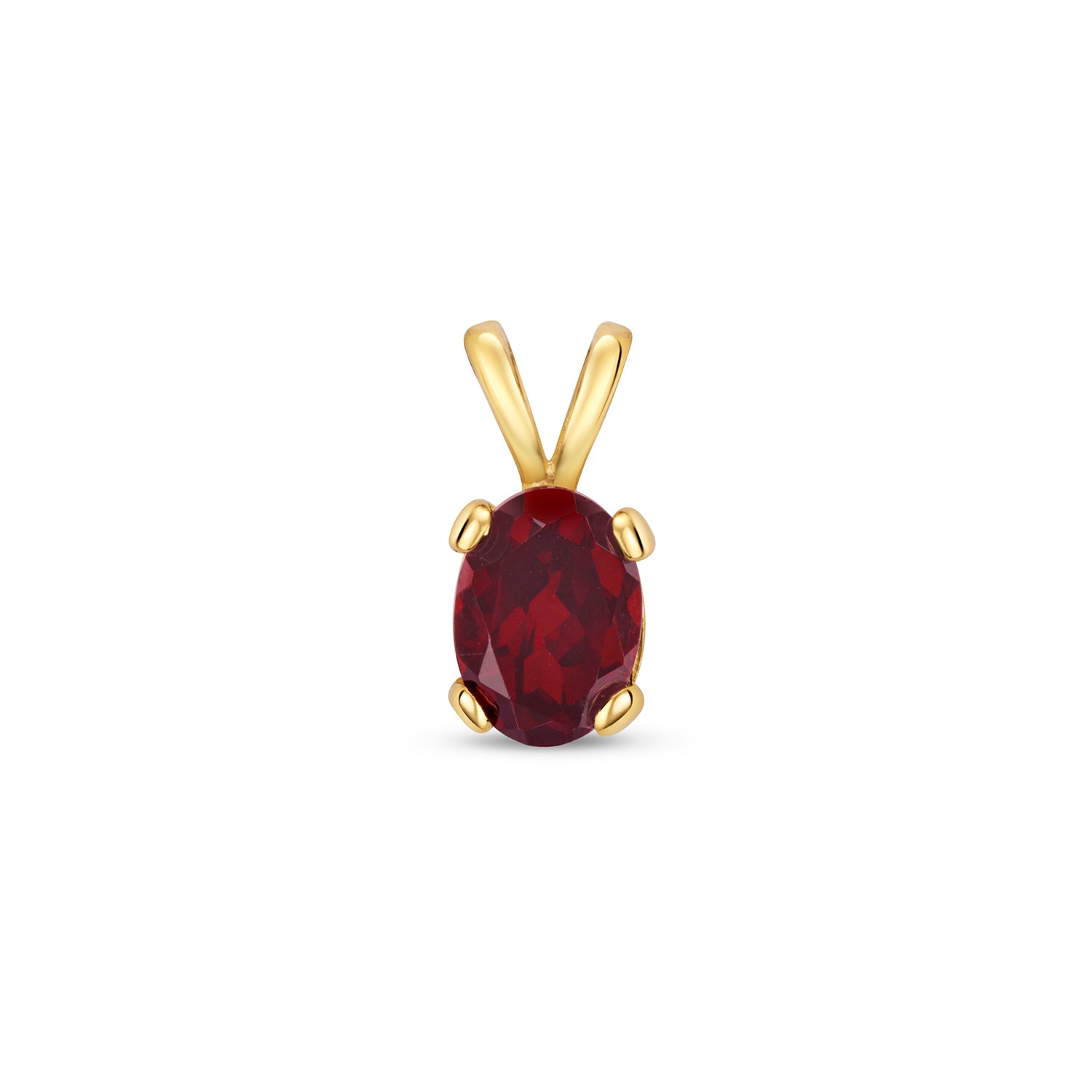 GARNET OVAL CLAW SET PENDANT IN 9CT GOLD