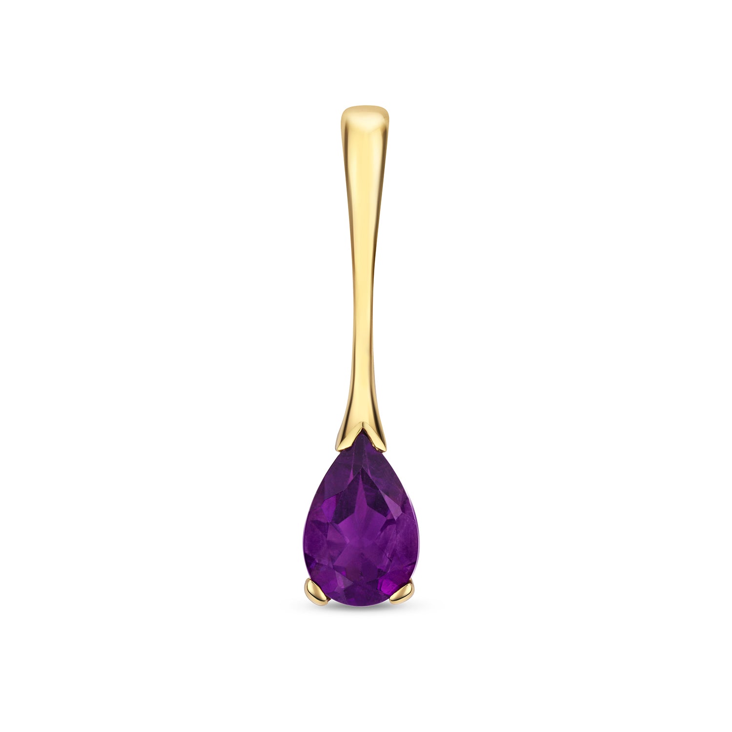 AMETHYST PEAR SHAPE BAR DROP PENDANT IN 9CT GOLD