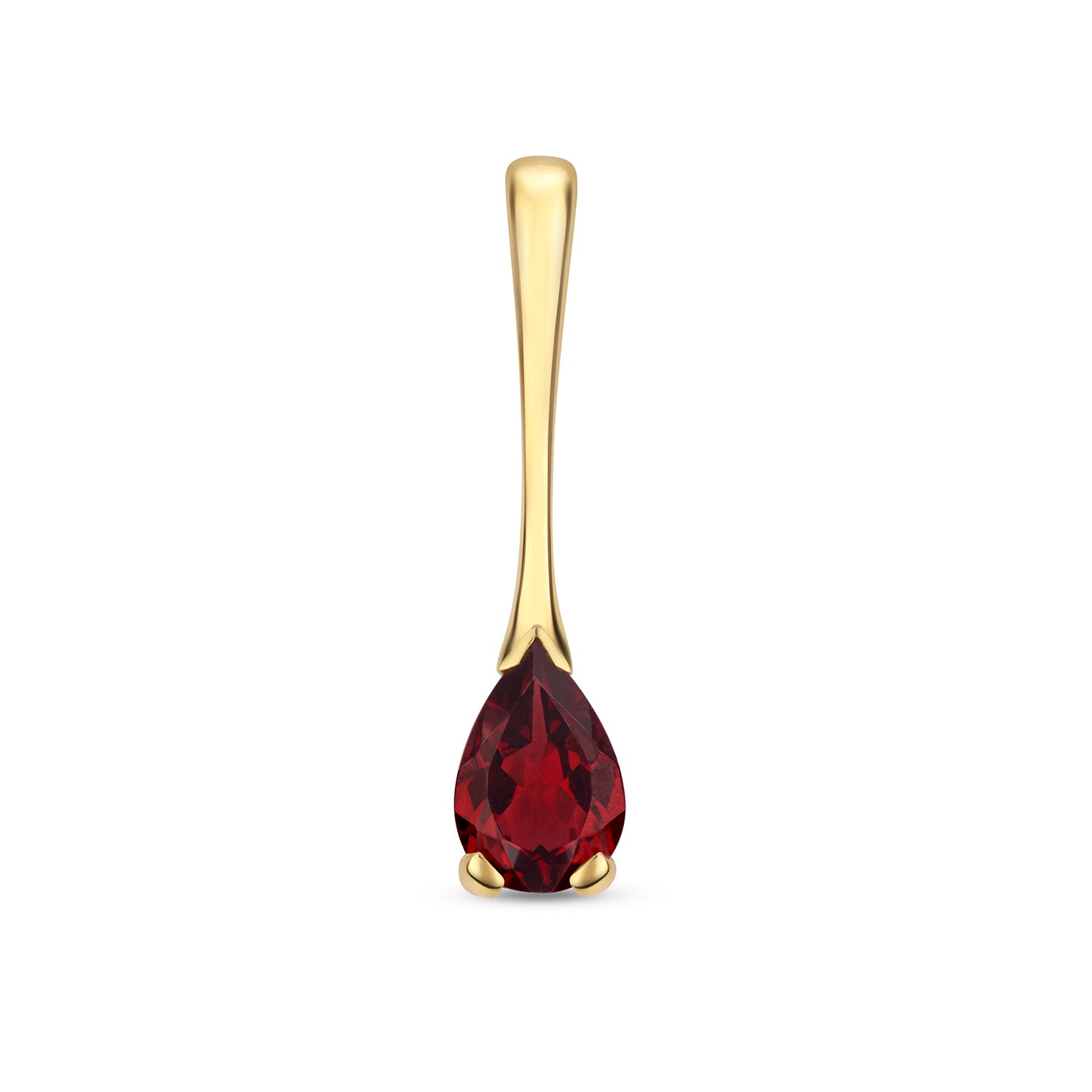 GARNET PEAR SHAPE BAR DROP PENDANT IN 9CT GOLD