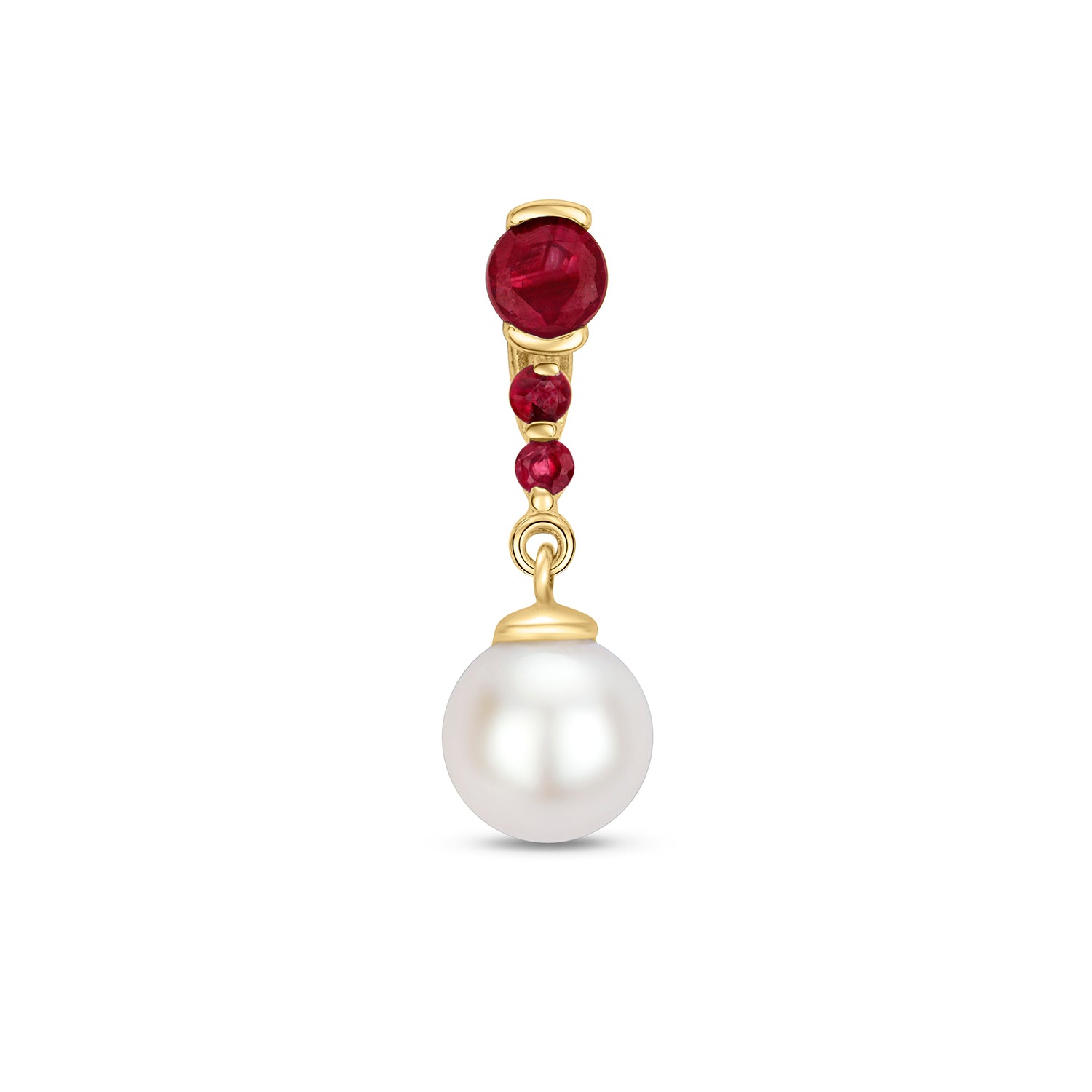 RUBY & FRESHWATER PEARL DROP PENDANT IN 9CT GOLD