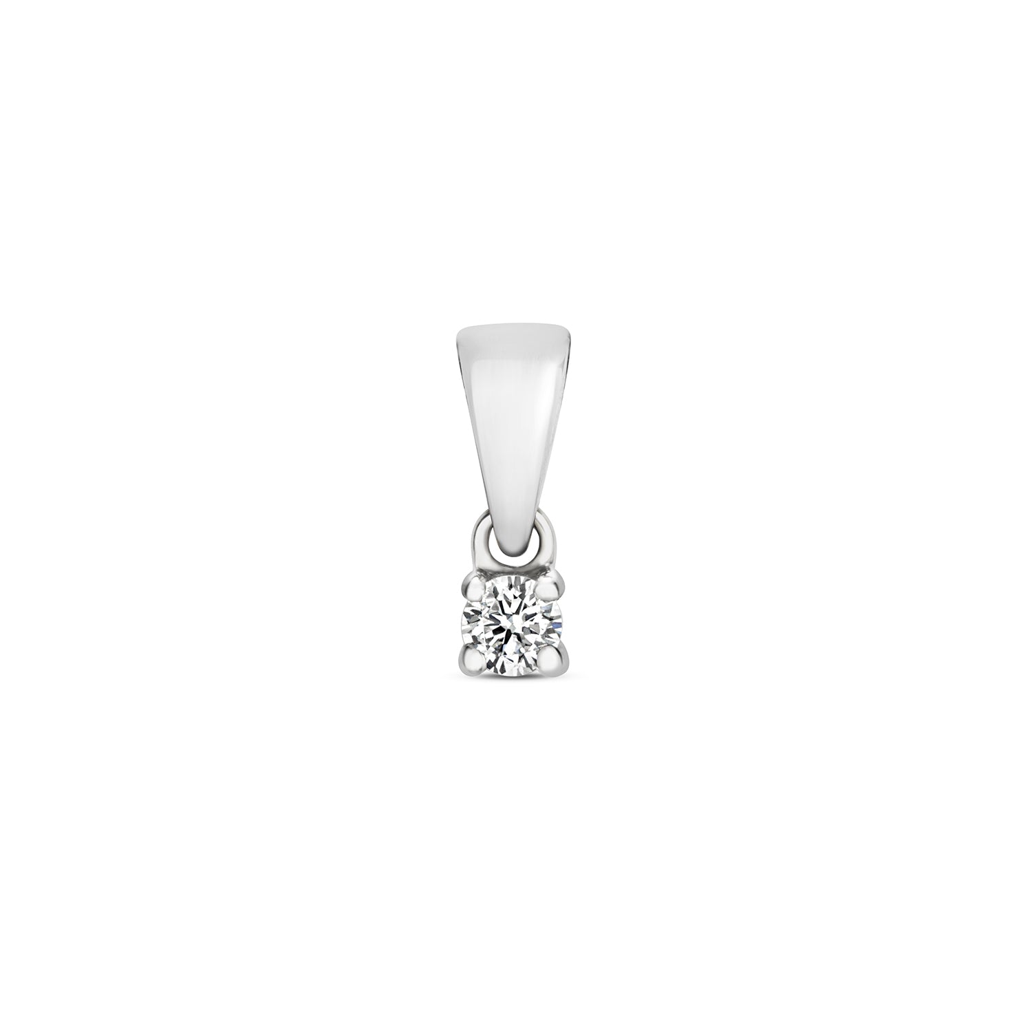 DIAMOND 4 CLAW PENDANT IN 9CT WHITE GOLD