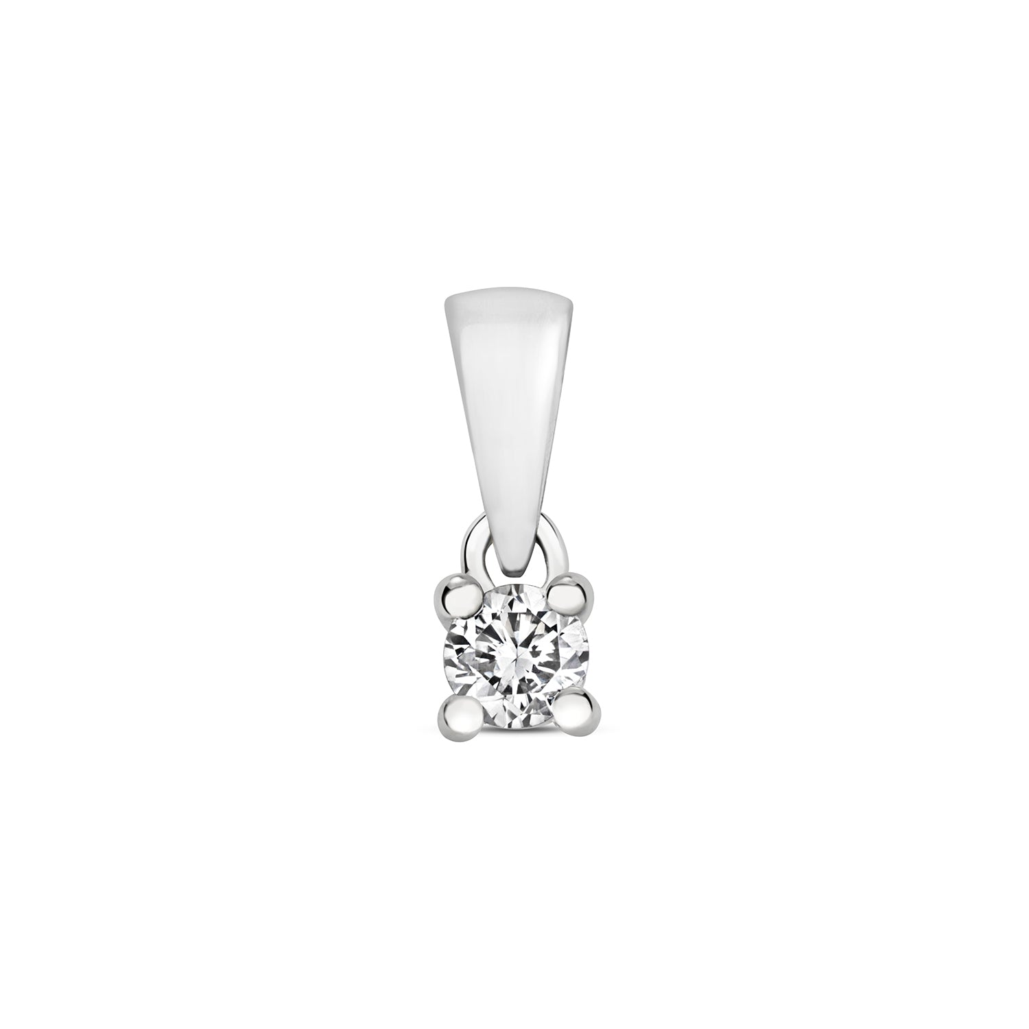 DIAMOND 4 CLAW PENDANT IN 9CT WHITE GOLD