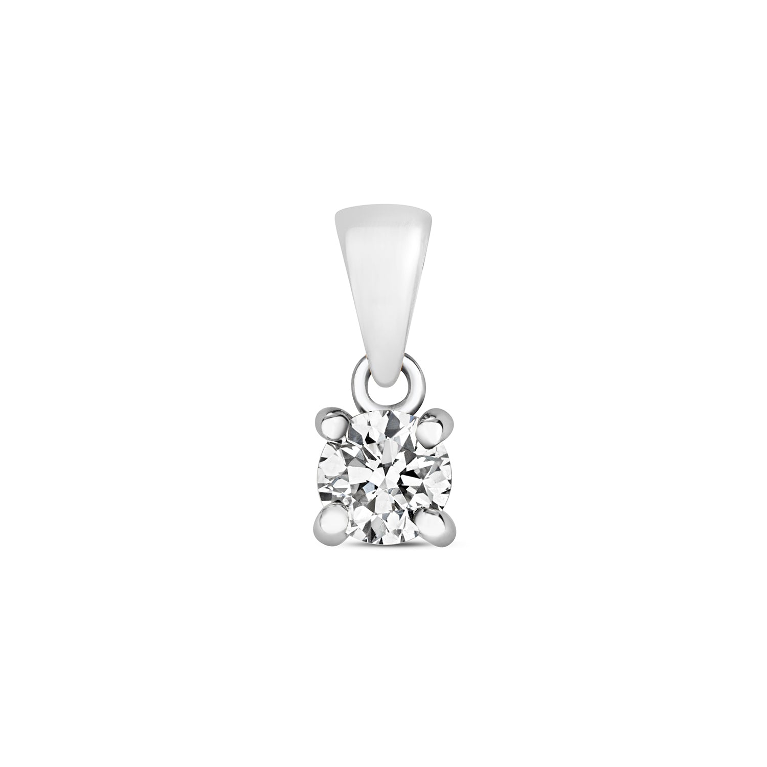 DIAMOND 4 CLAW PENDANT IN 9CT WHITE GOLD