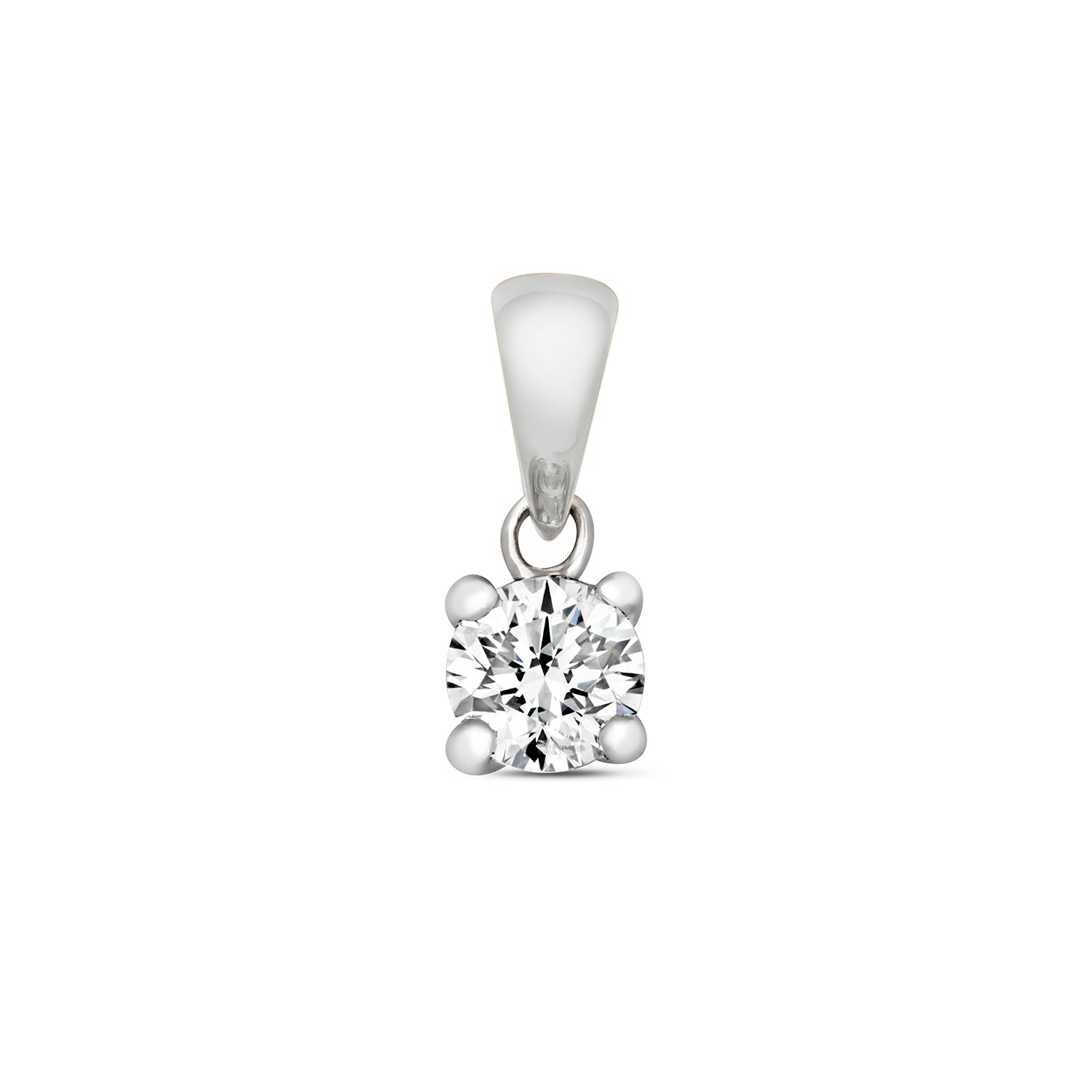 DIAMOND 4 CLAW PENDANT IN 9CT WHITE GOLD