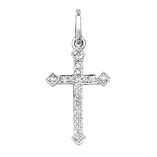 DIAMOND CROSS IN 18CT WHITE GOLD