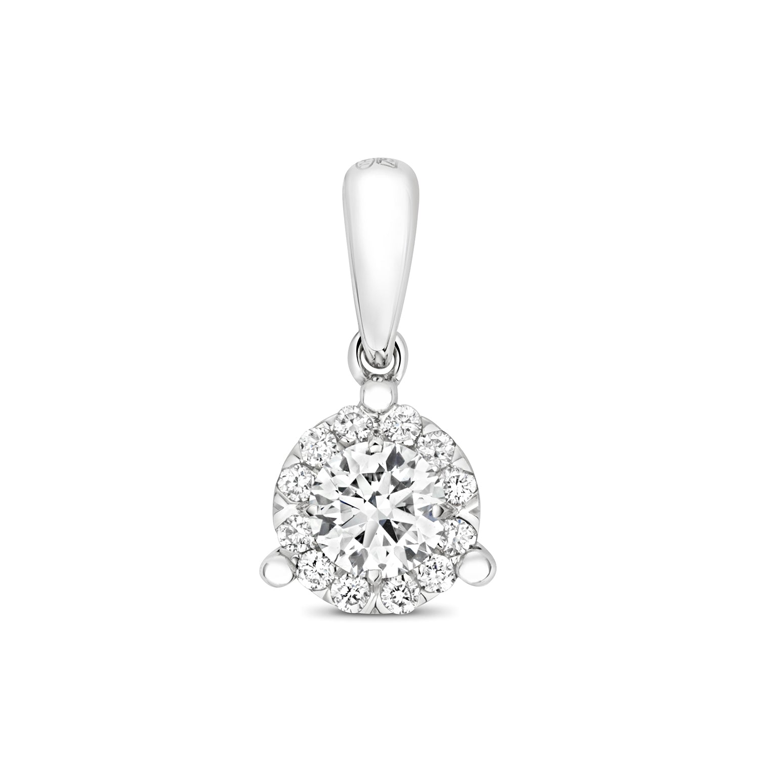 DIAMOND BRILLIANT 3 CLAW PENDANT IN 18CT WHITE GOLD