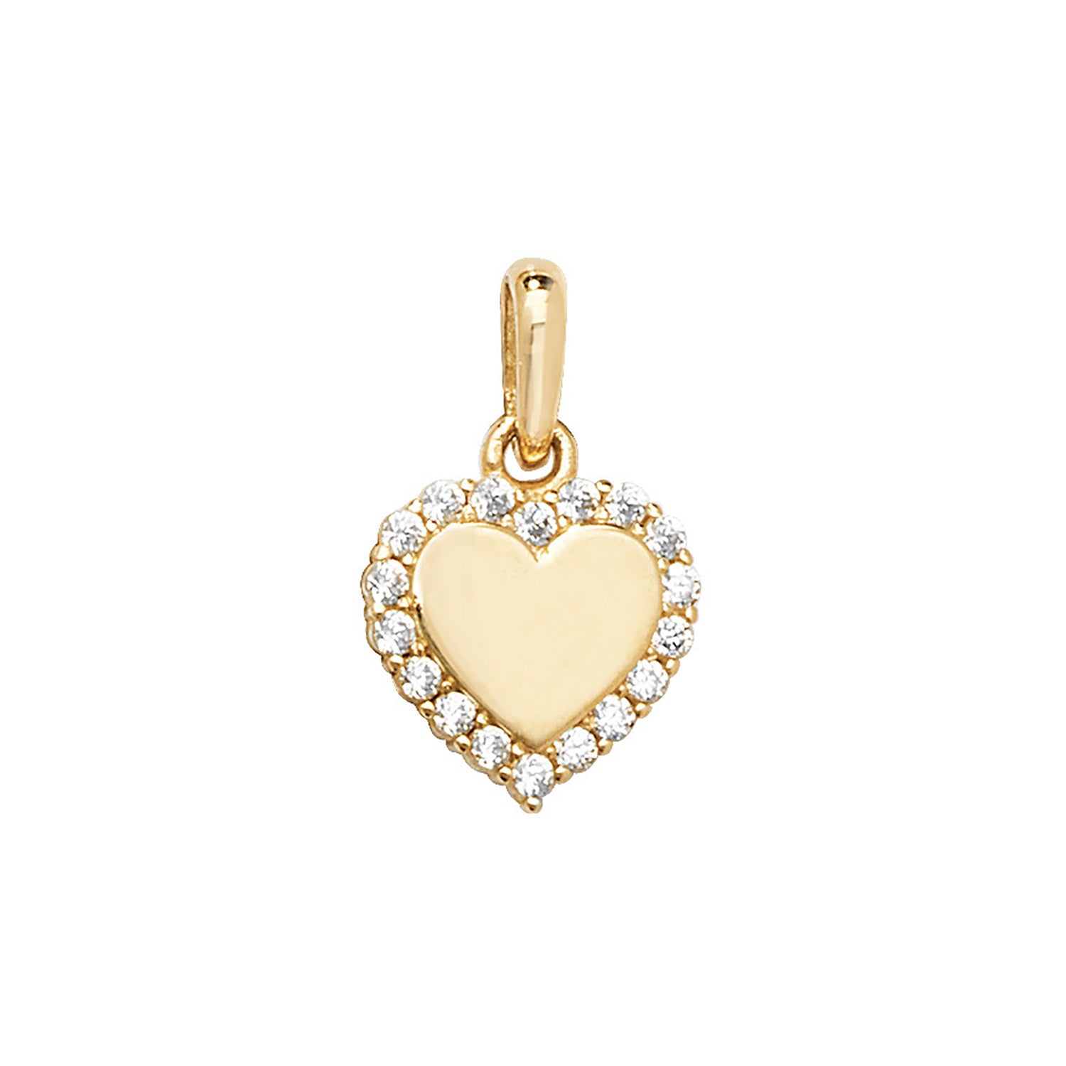 9CT GOLD CZ HALO HEART PENDANT