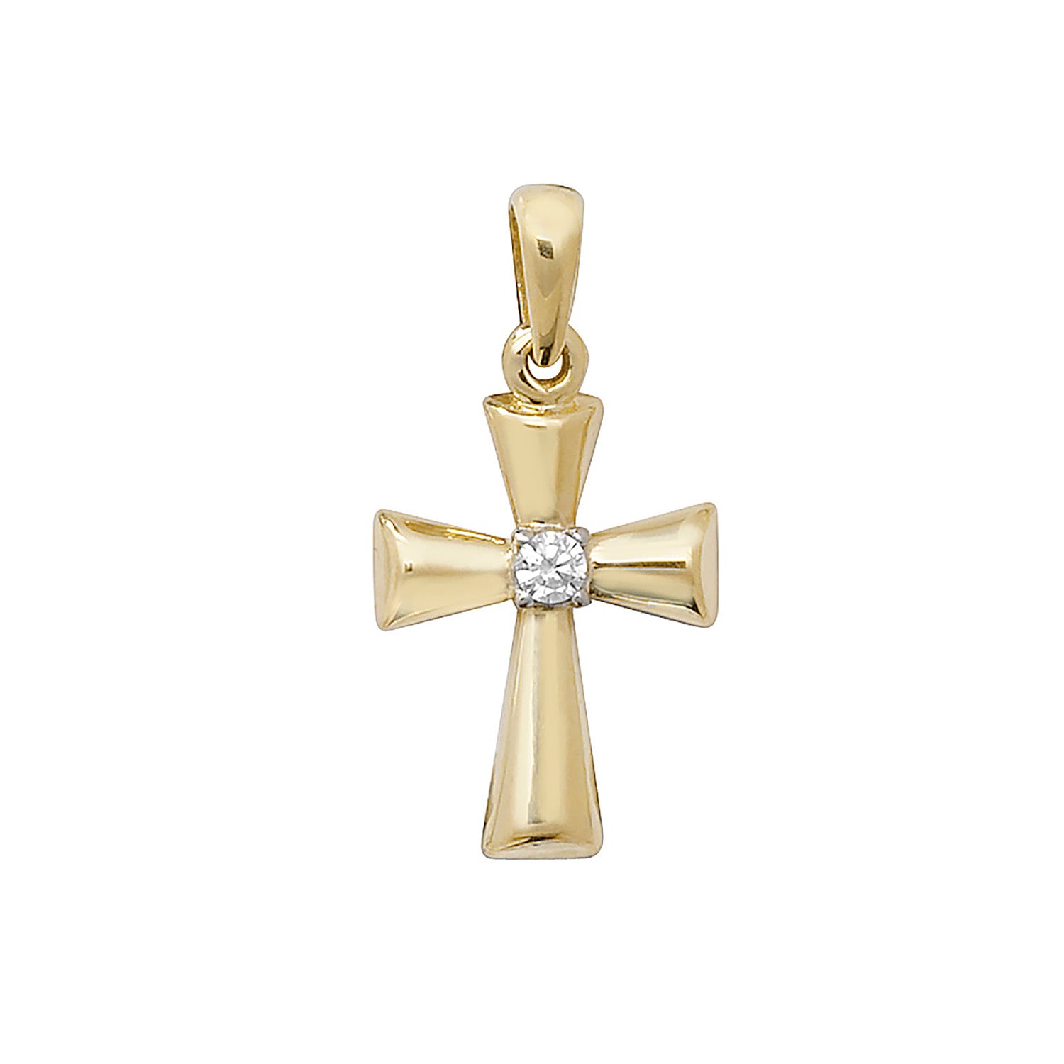 9CT GOLD CZ SET CROSS PENDANT