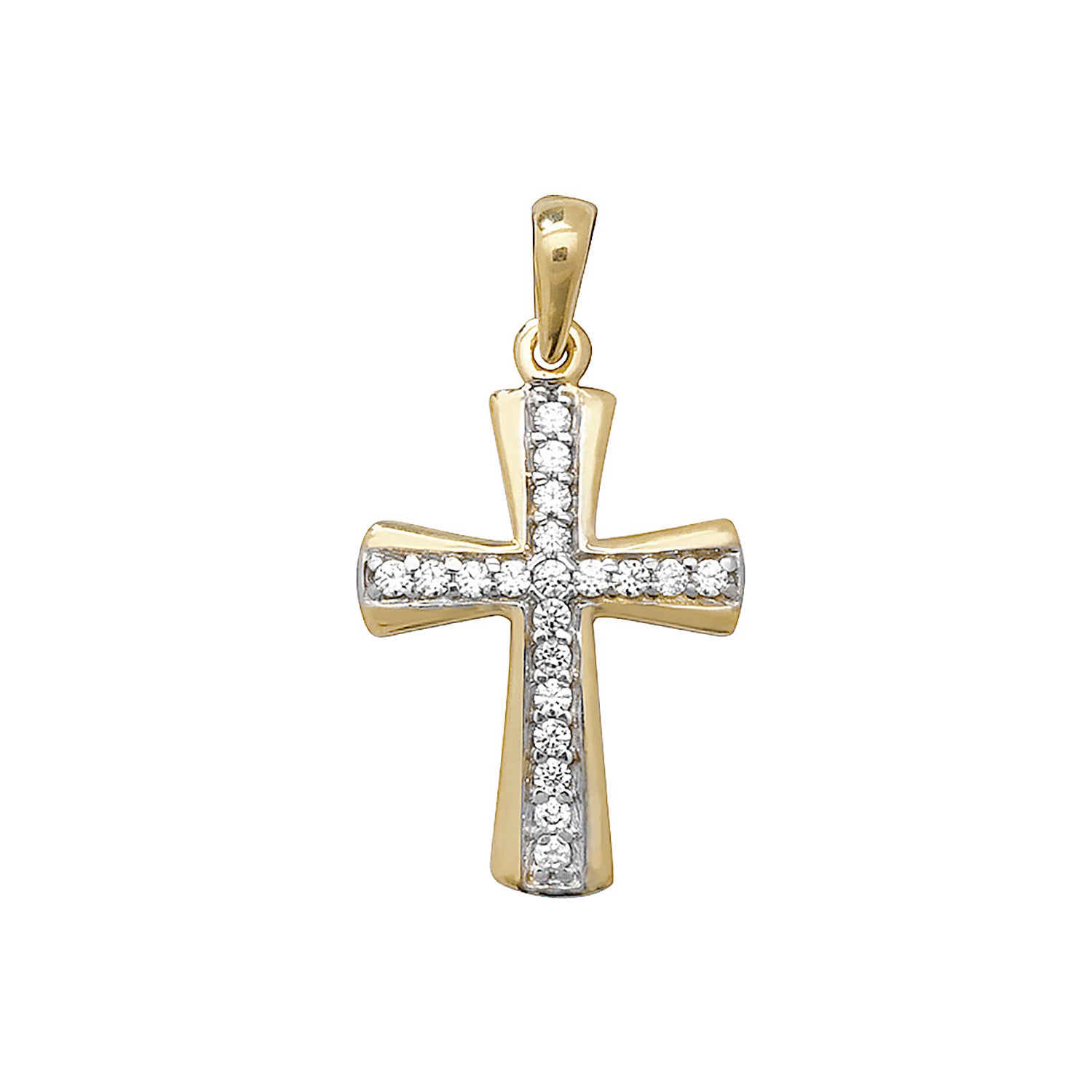 9CT GOLD CZ CROSS PENDANT