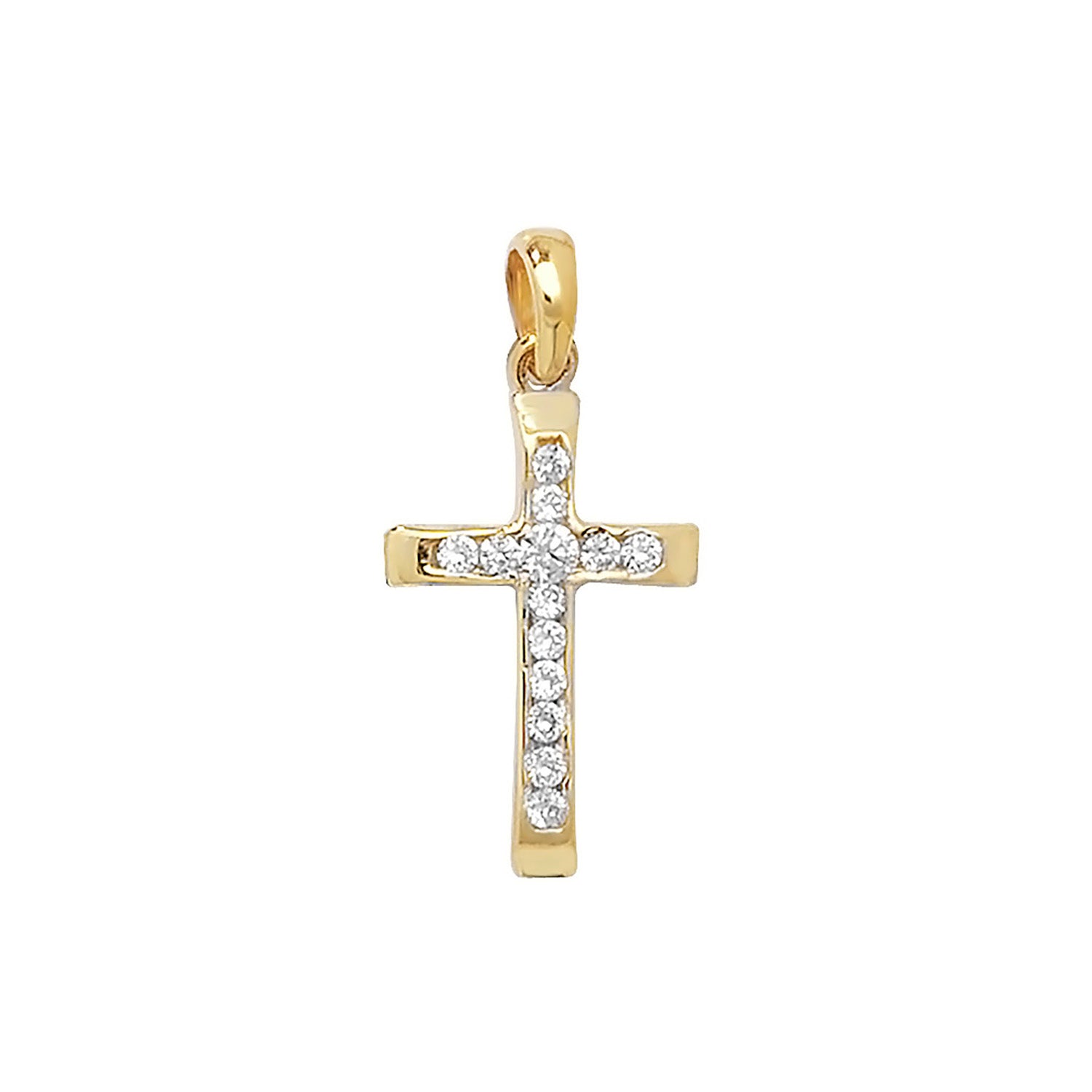 9CT GOLD CZ CROSS PENDANT