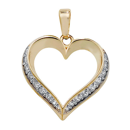 9CT GOLD CZ HEART PENDANT